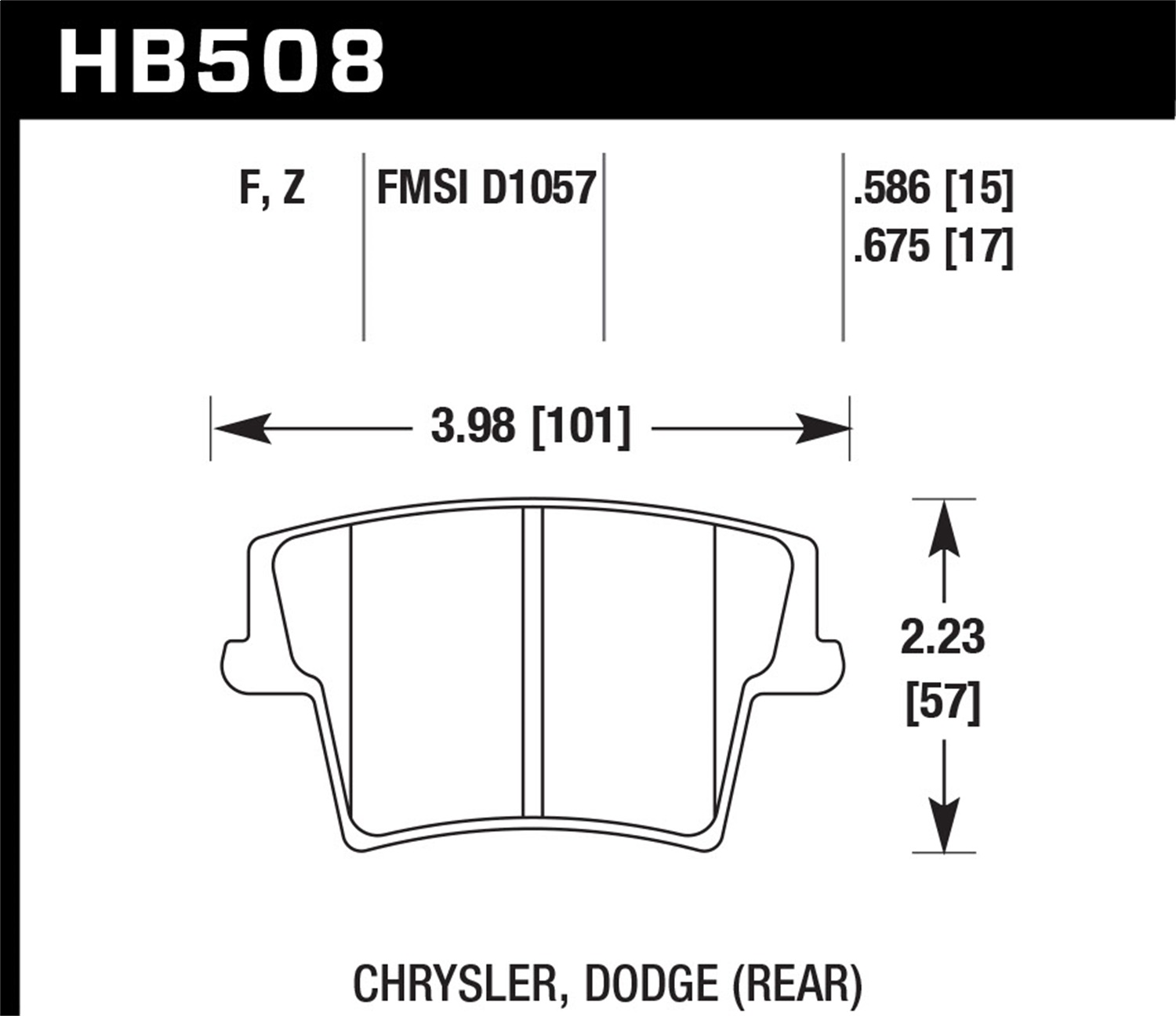 Hawk Performance HB508F.675 HPS Disc Brake Pad Fits 05-19 300 Challenger Charger