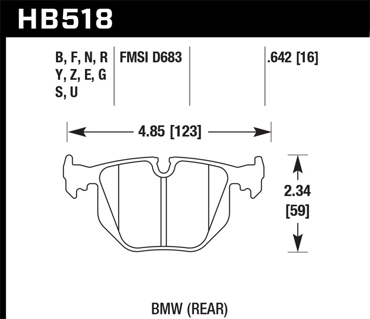 Hawk Performance HB518Z.642 Performance Ceramic Disc Brake Pad
