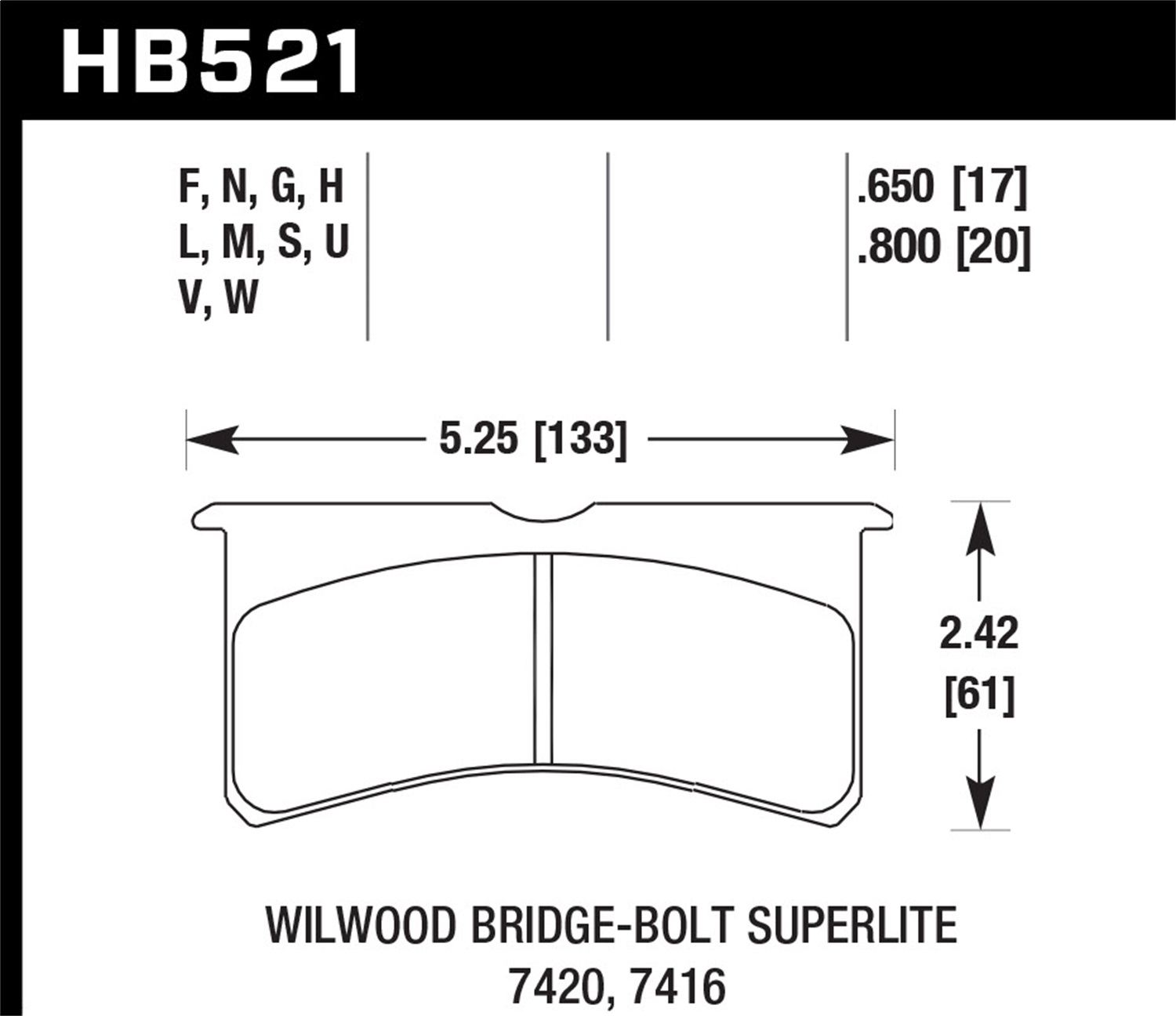 Hawk Performance Disc Brake Pad Set - HB521B.800