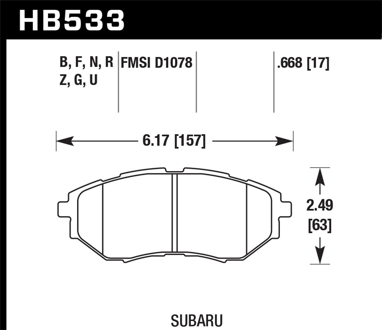 Hawk Performance HB533N.668 HP Plus Disc Brake Pad