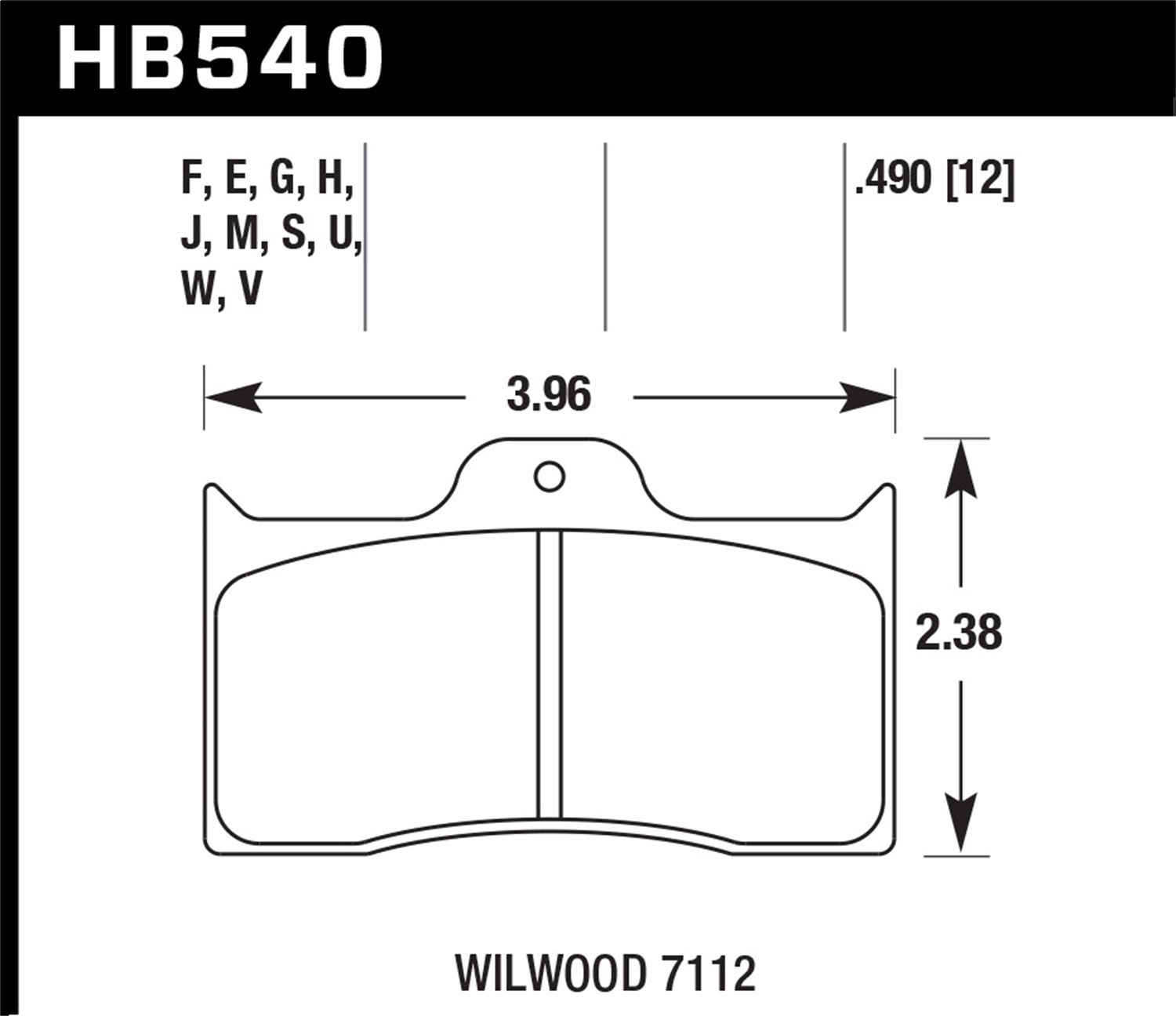 Hawk Performance HB540U.490 DTC-70 Disc Brake Pad