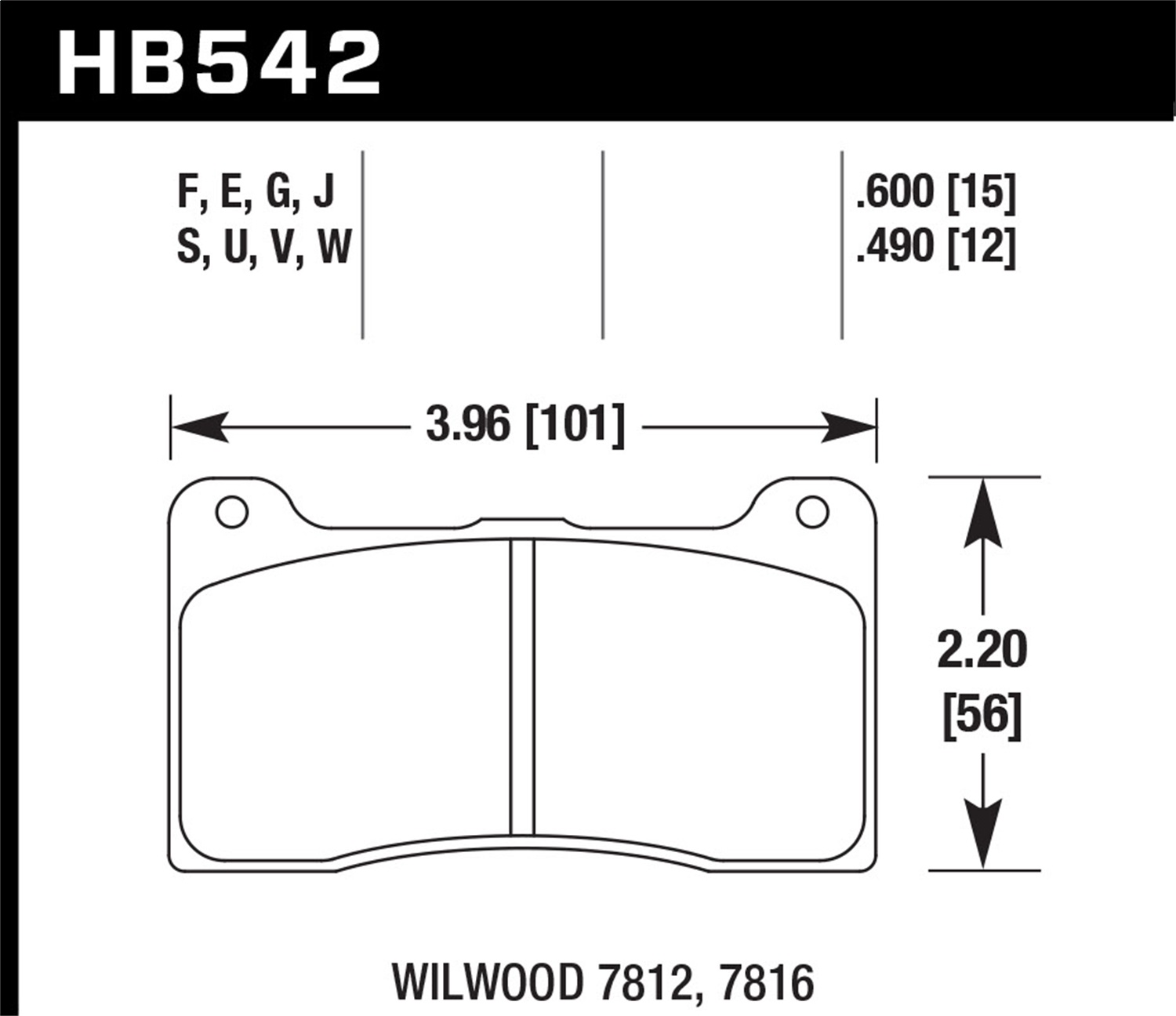 Hawk Performance HB542G.490 DTC-60 Disc Brake Pad