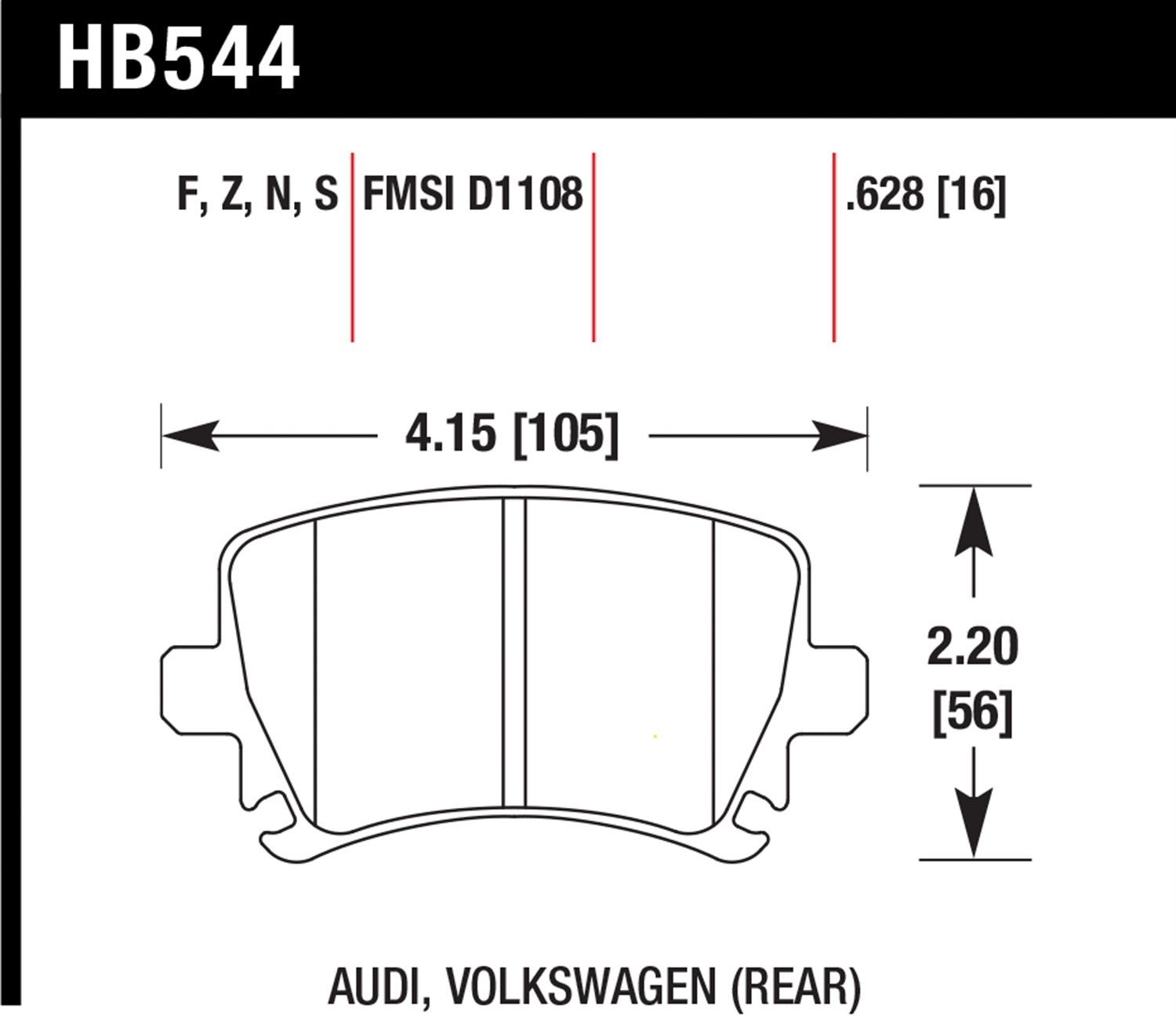 Hawk Performance HB544S.628 Disc Brake Pads - Rear