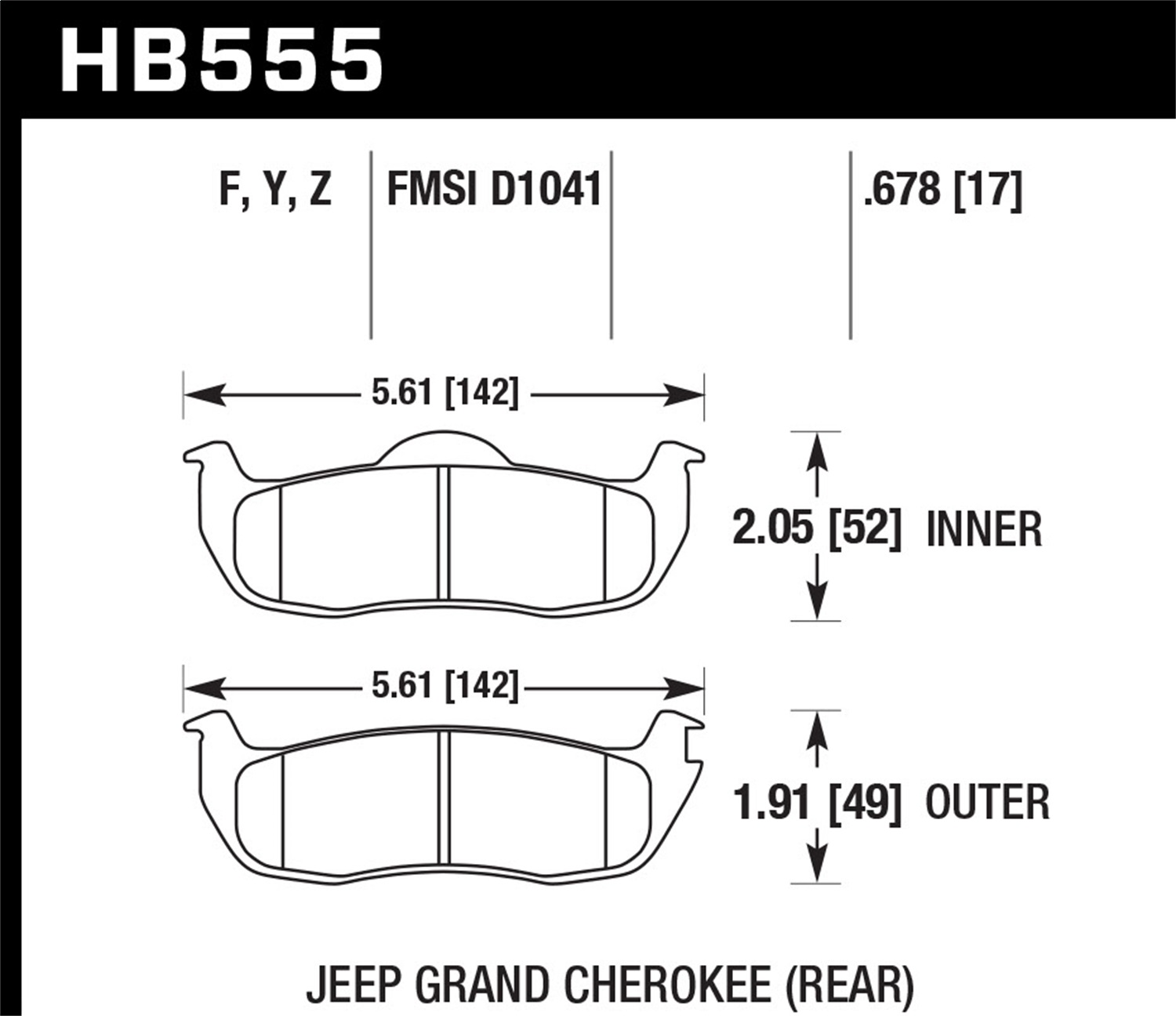 Hawk Performance HB555Y.678 LTS Disc Brake Pad