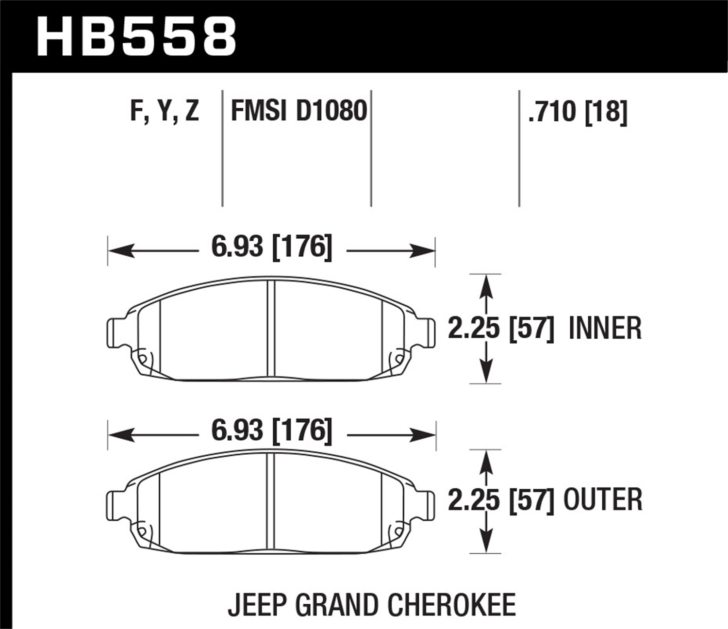 Hawk Performance HB558Z.710 Performance Ceramic Disc Brake Pad