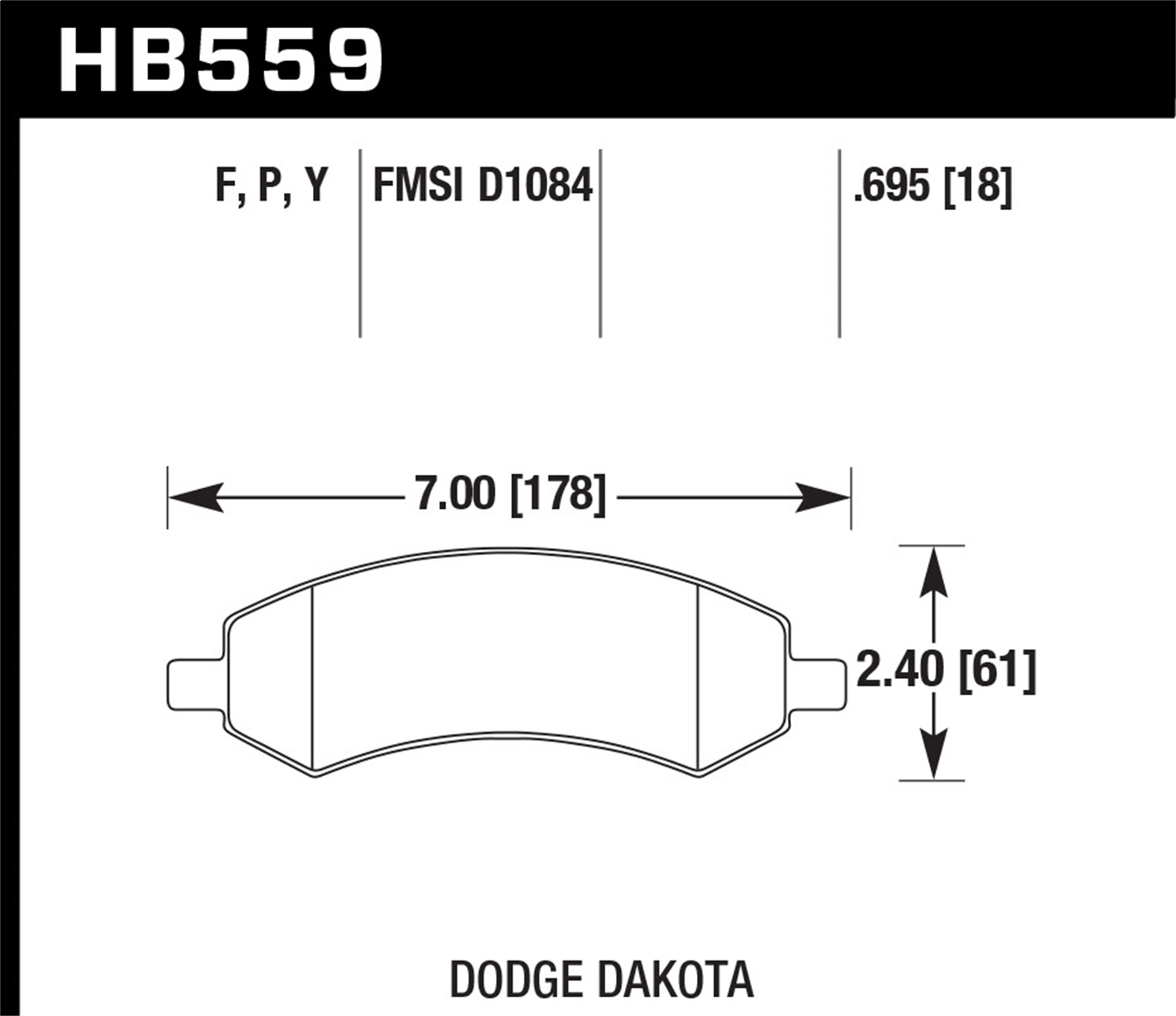 Hawk Performance HB559Y.695 Disc Brake Pads - Front