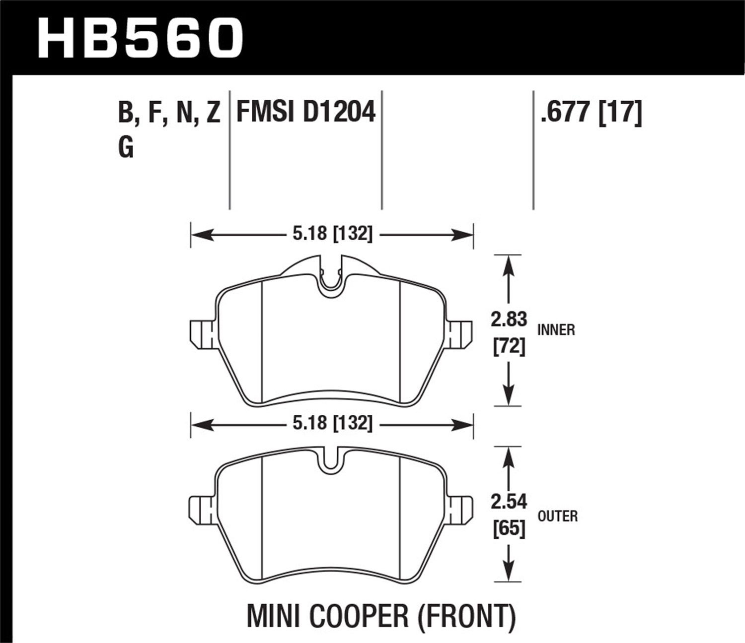 Hawk Performance HB560F.677 HPS Disc Brake Pad