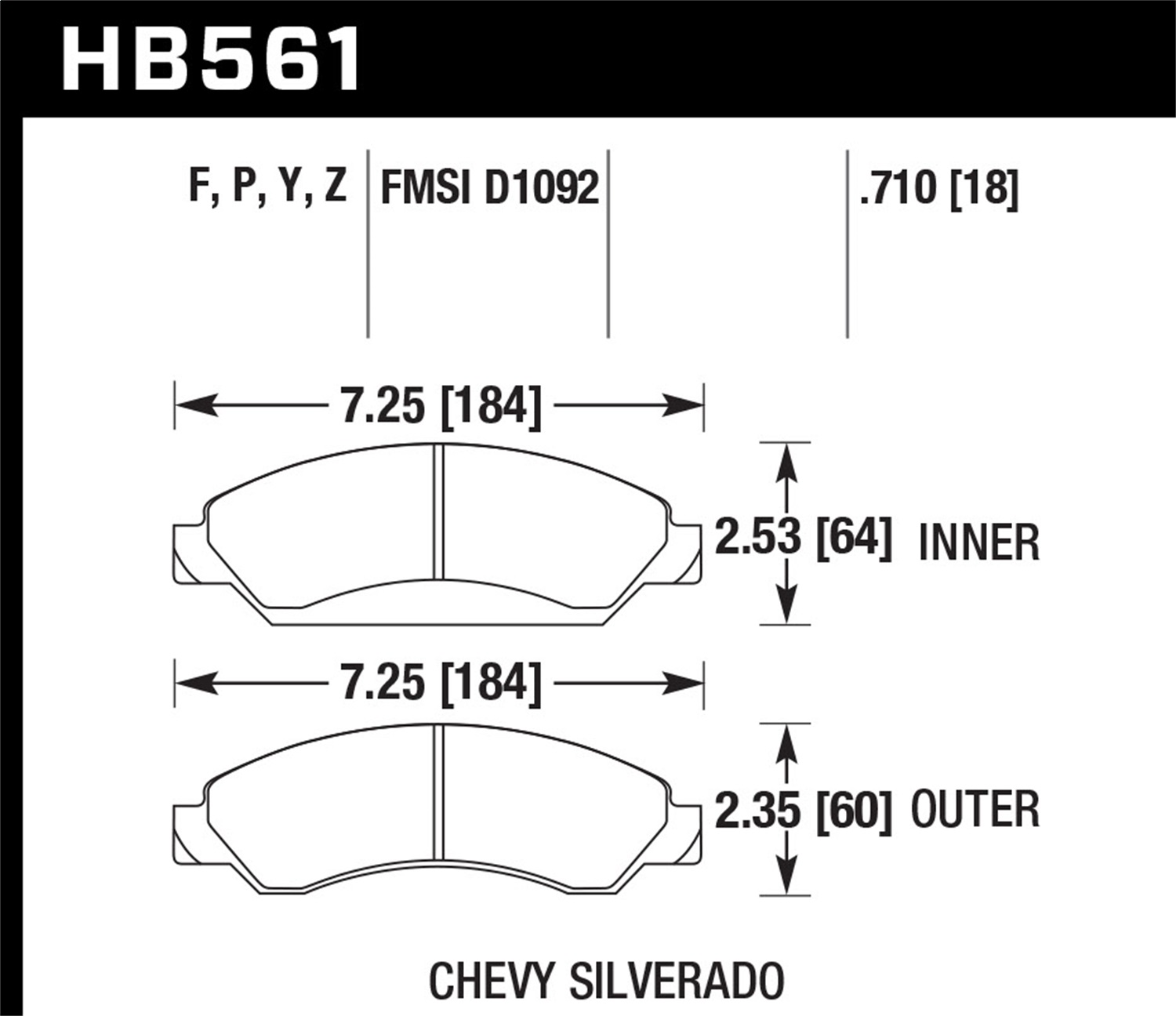 Hawk Performance HB561P.710 Disc Brake Pads - Front