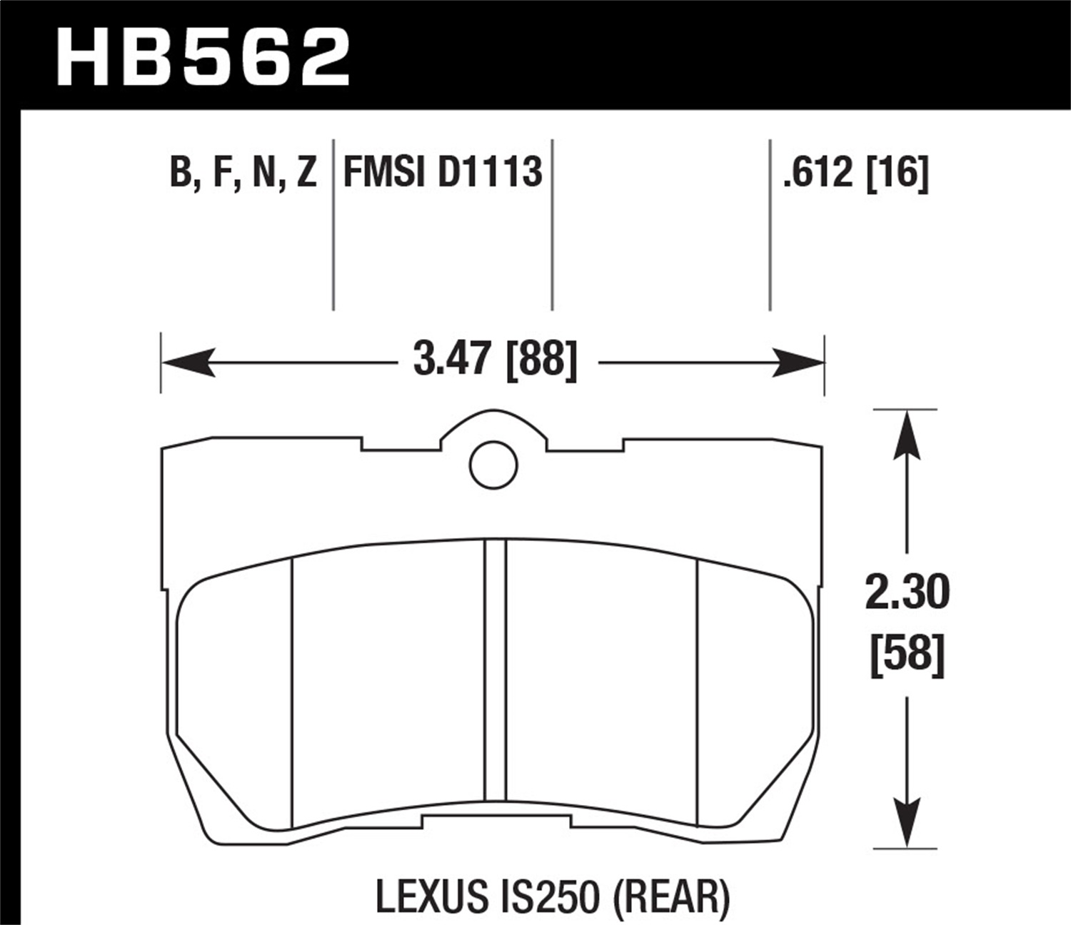 Hawk Performance HB562B.612 HPS 5.0 Disc Brake Pad