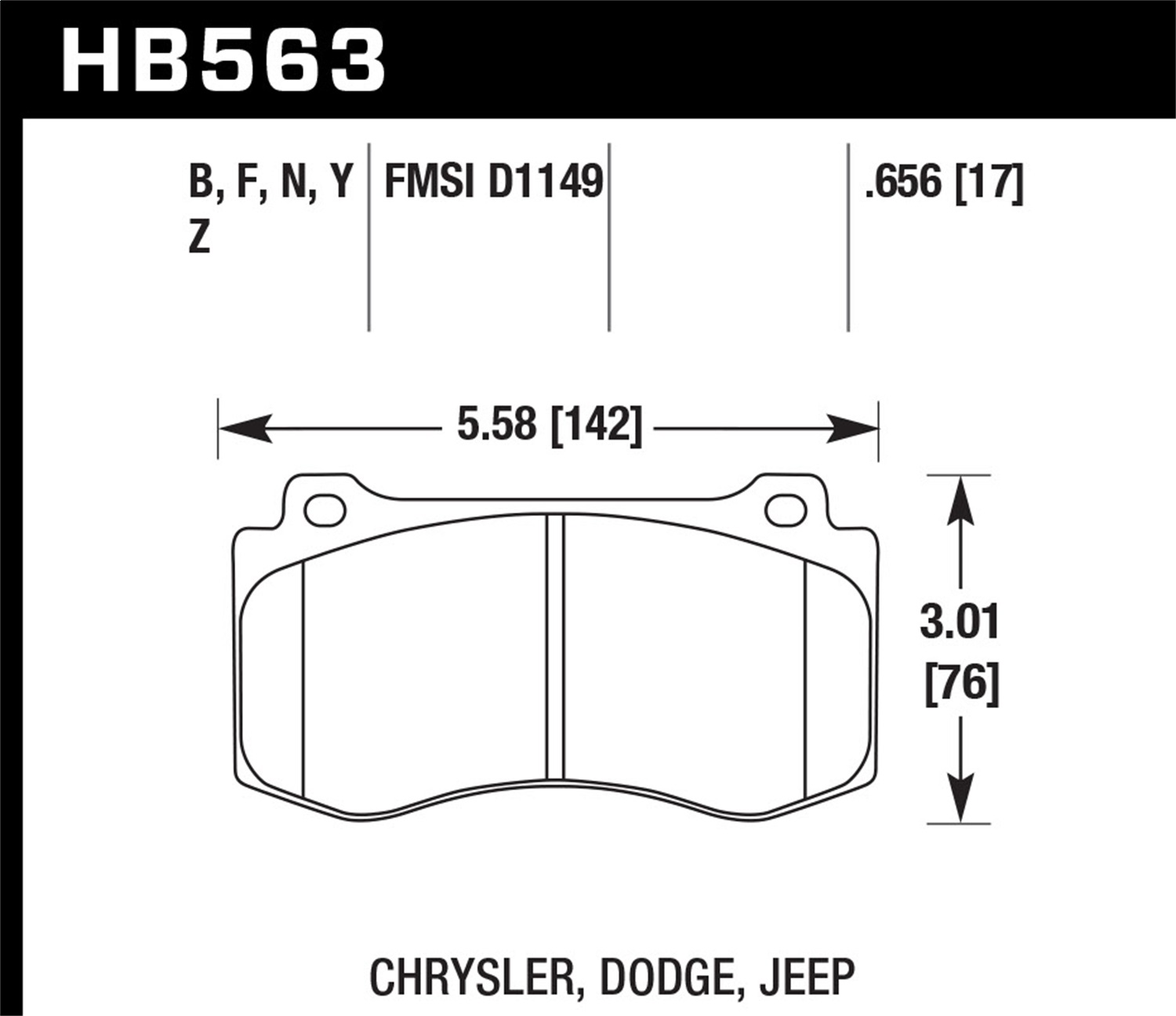 Hawk Performance HB563Z.656 Performance Ceramic Disc Brake Pad