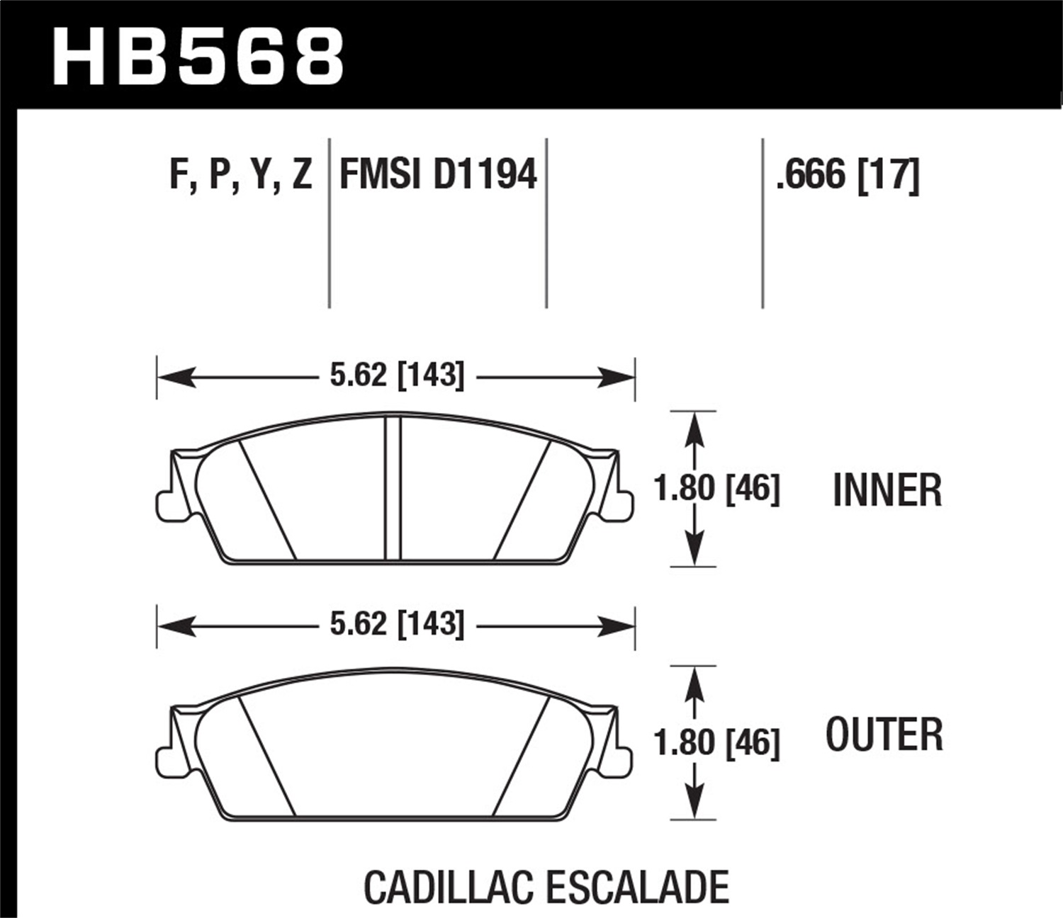 Hawk Performance HB568Y.666  LTS Light Truck & SUV Brake Pads