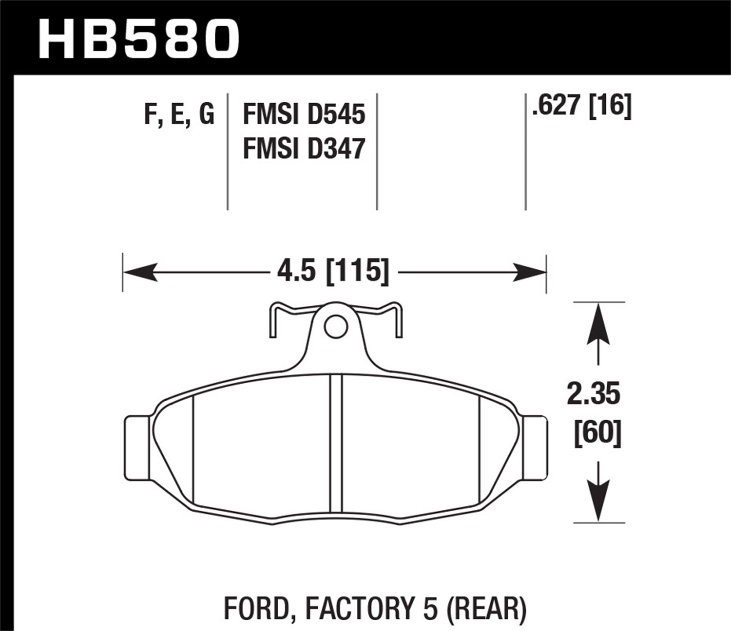 Hawk Performance HB580F.627 HPS Disc Brake Pad