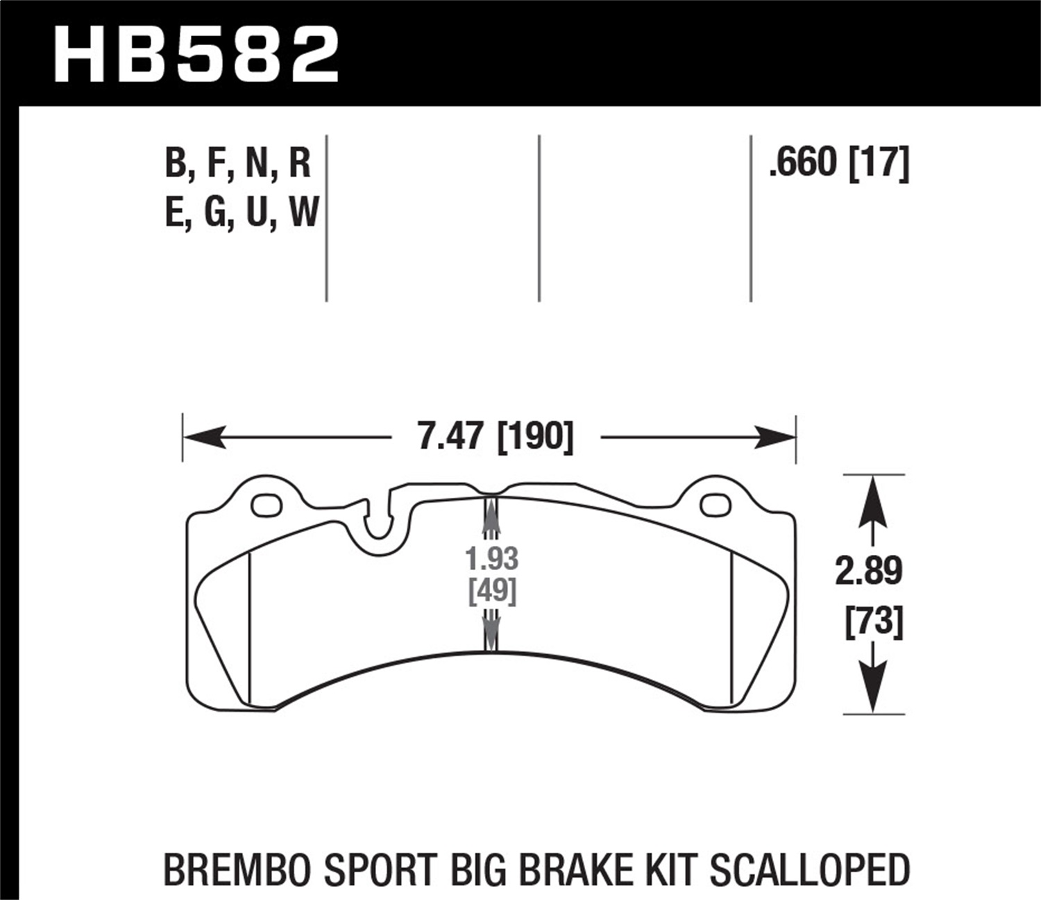 Hawk Performance HB582U.660 DTC-70 Disc Brake Pad