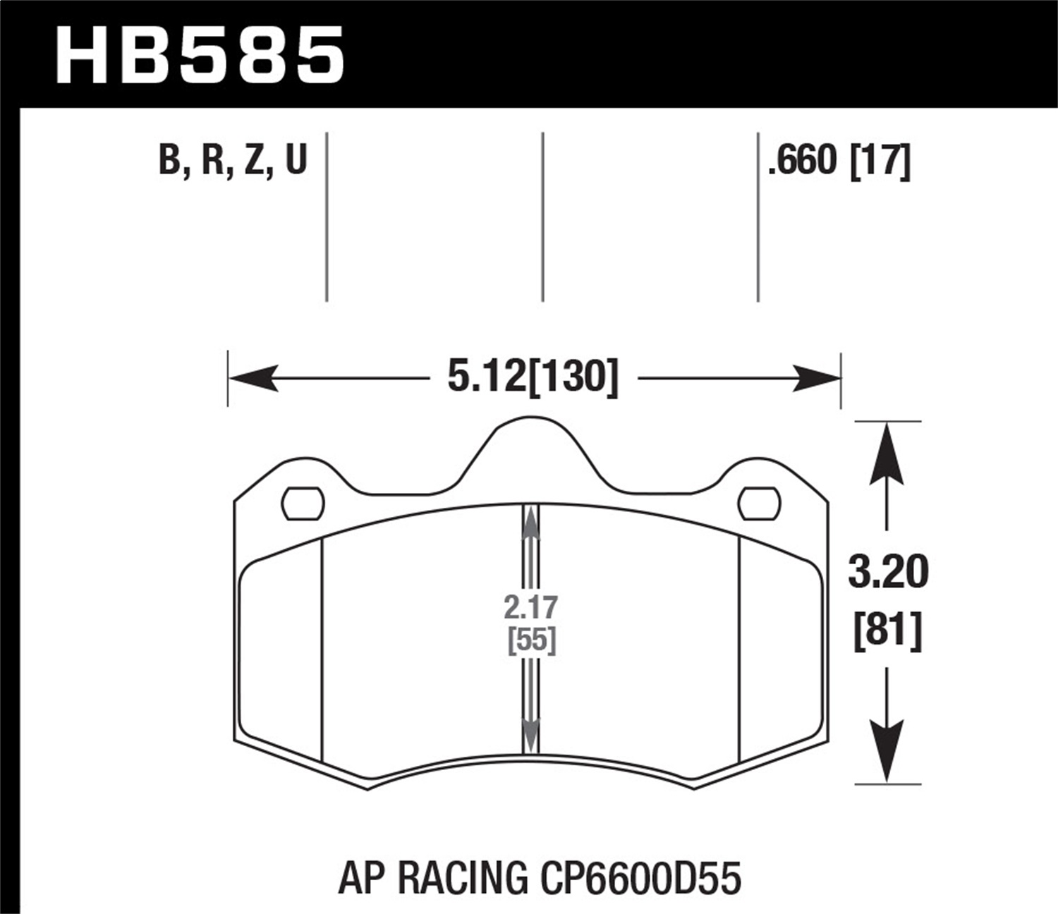 Hawk Performance HB585Z.660 Performance Ceramic Disc Brake Pad