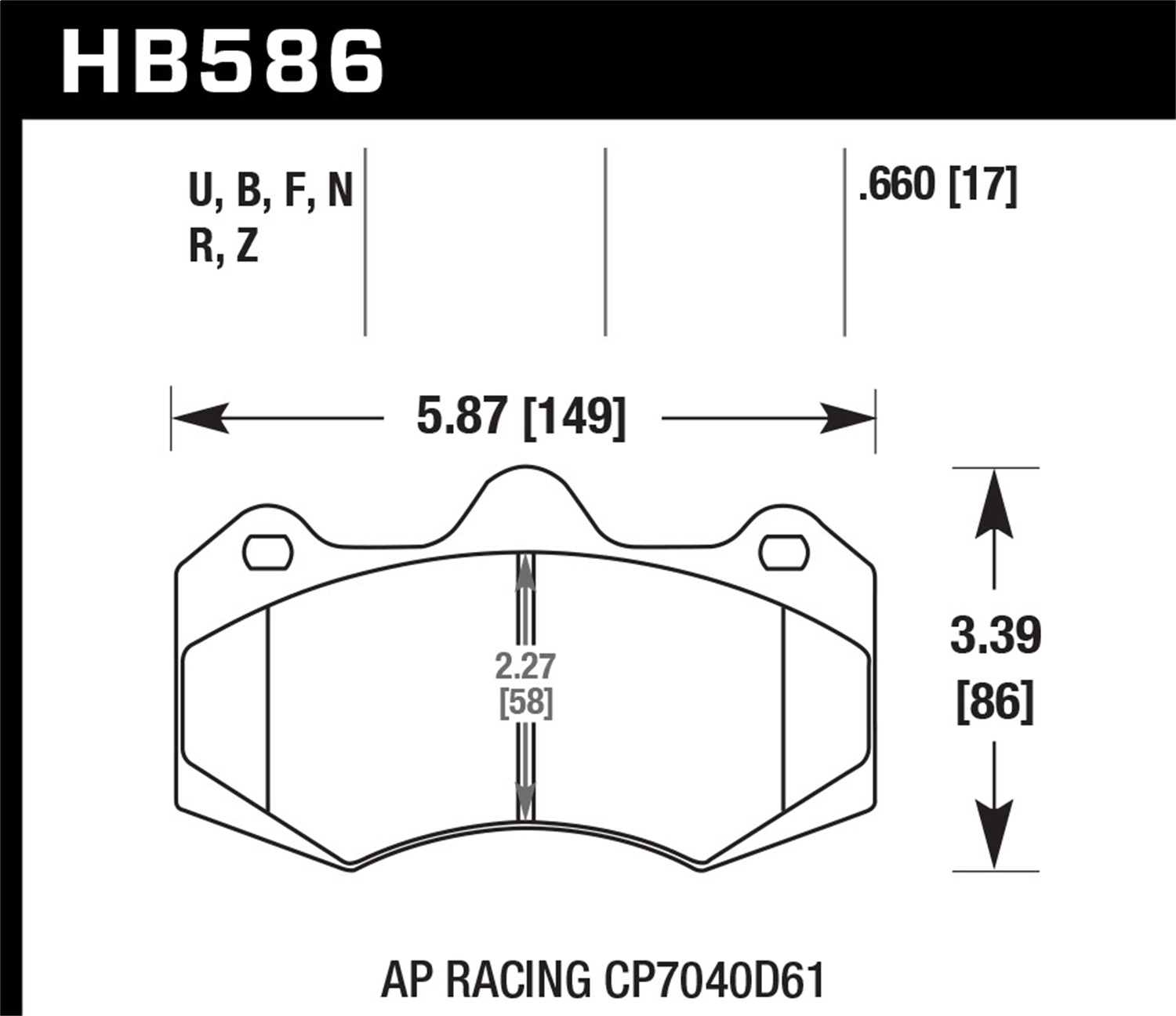 Hawk Performance HB586G.660 DTC-60 Disc Brake Pad