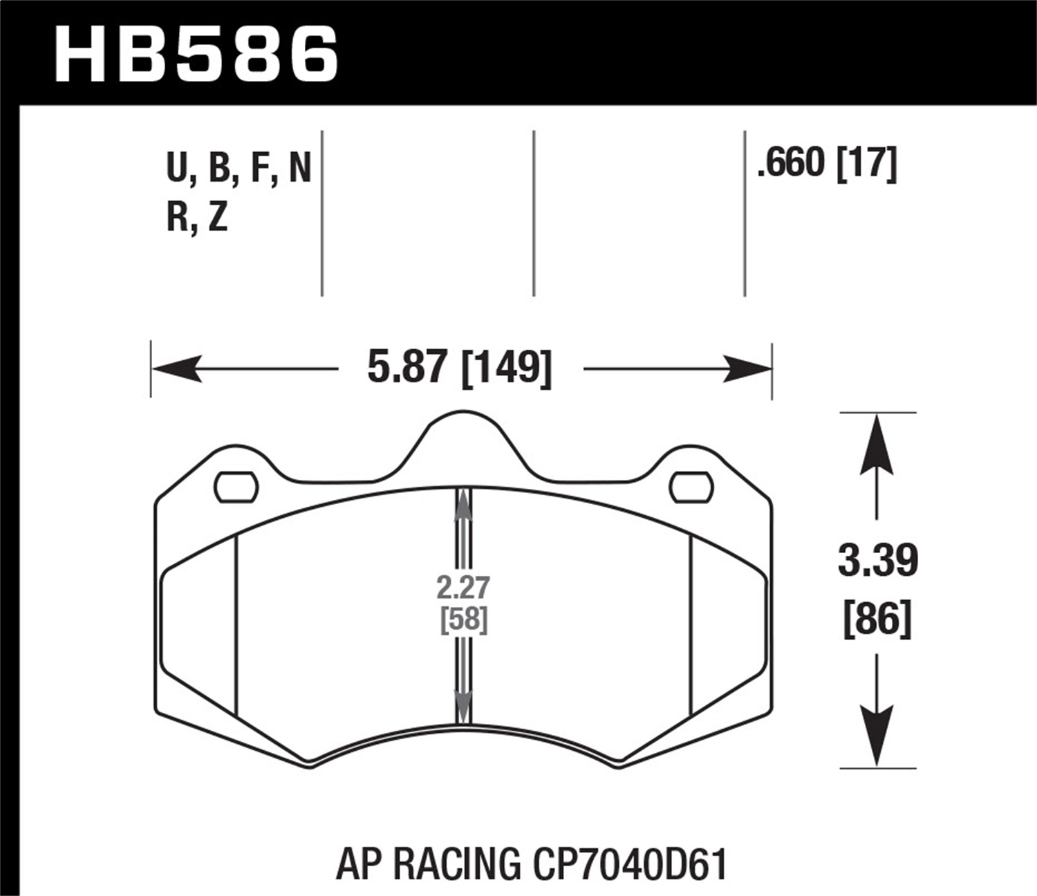 Hawk Performance HB586U.660 DTC-70 Disc Brake Pad