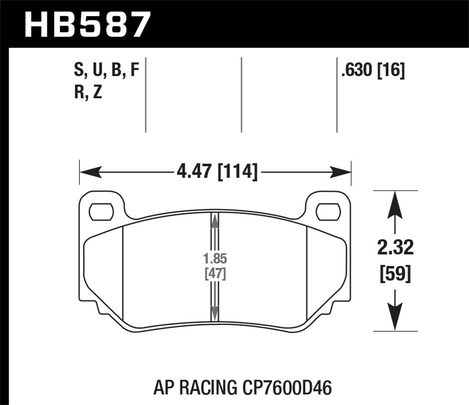 Hawk Performance HB364B.587 HPS 5.0 Disc Brake Pad