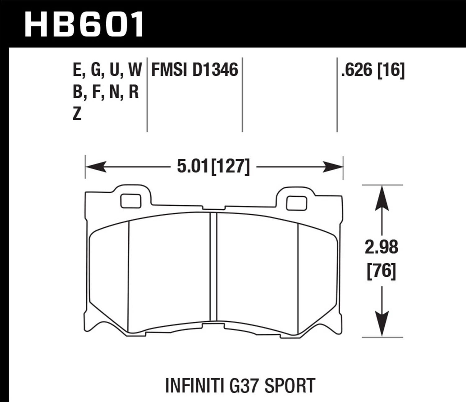 Hawk Performance HB601Z.626 Performance Ceramic Disc Brake Pad