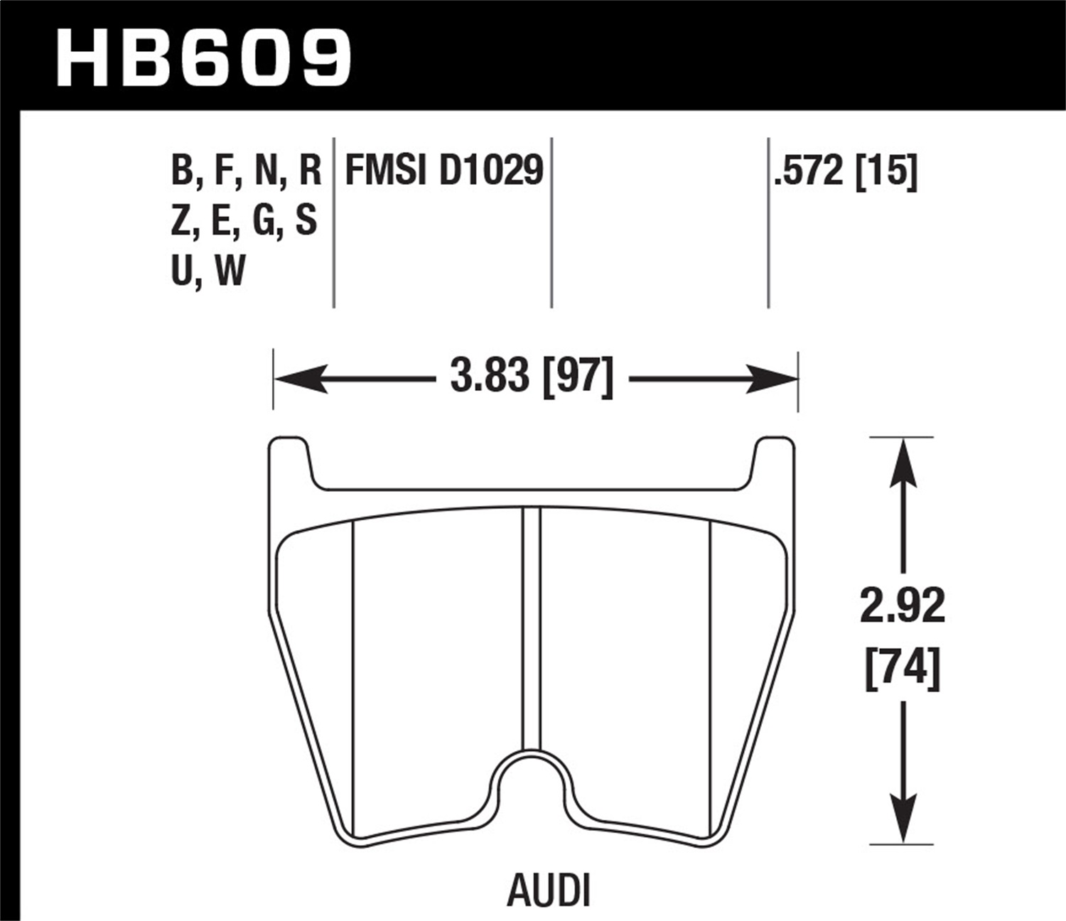 Hawk Performance HB609B.572 HPS 5.0 Disc Brake Pad Fits Gallardo R8 RS4 RS5 RS6