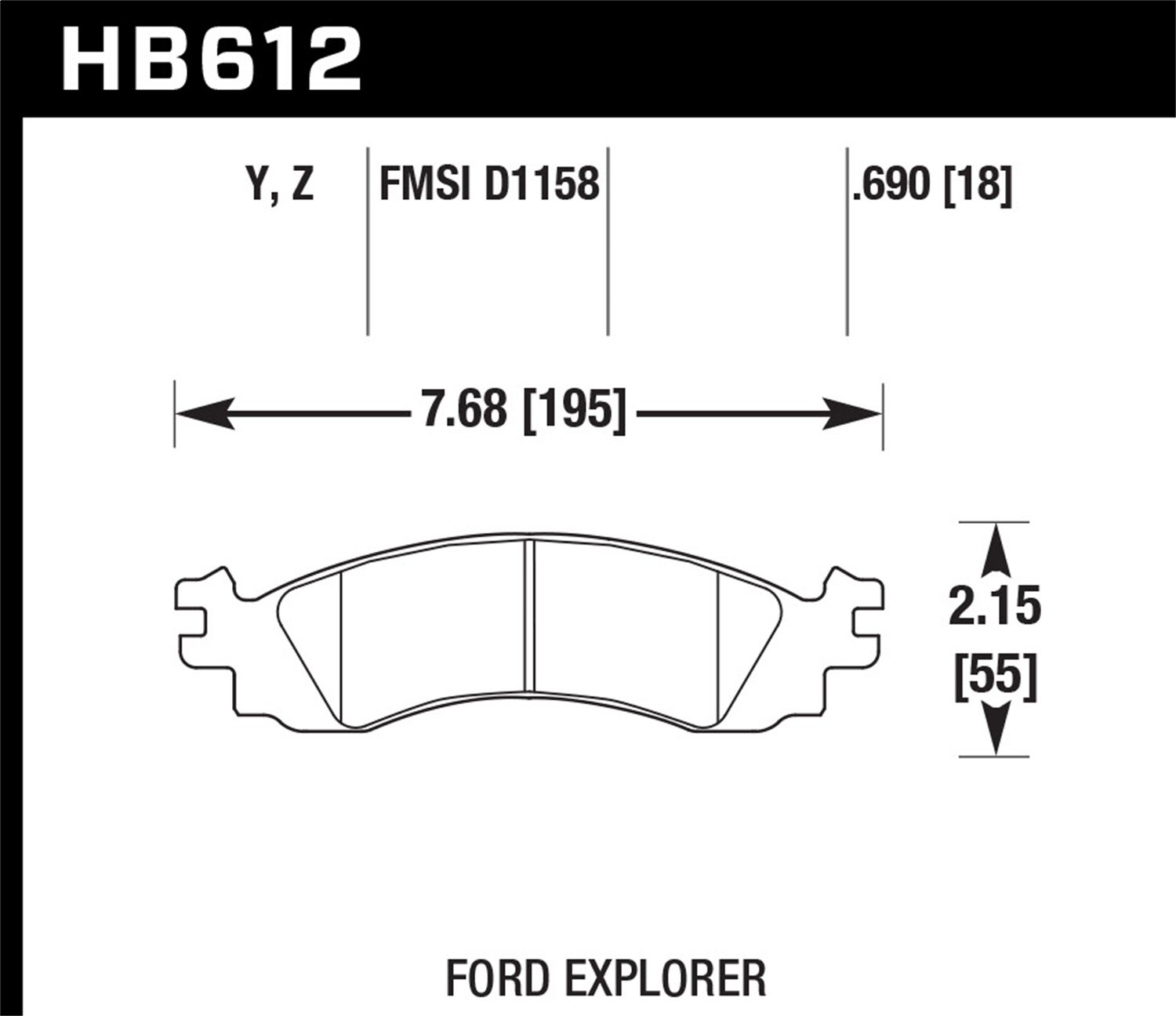 Hawk Performance HB612Y.690 LTS Disc Brake Pad