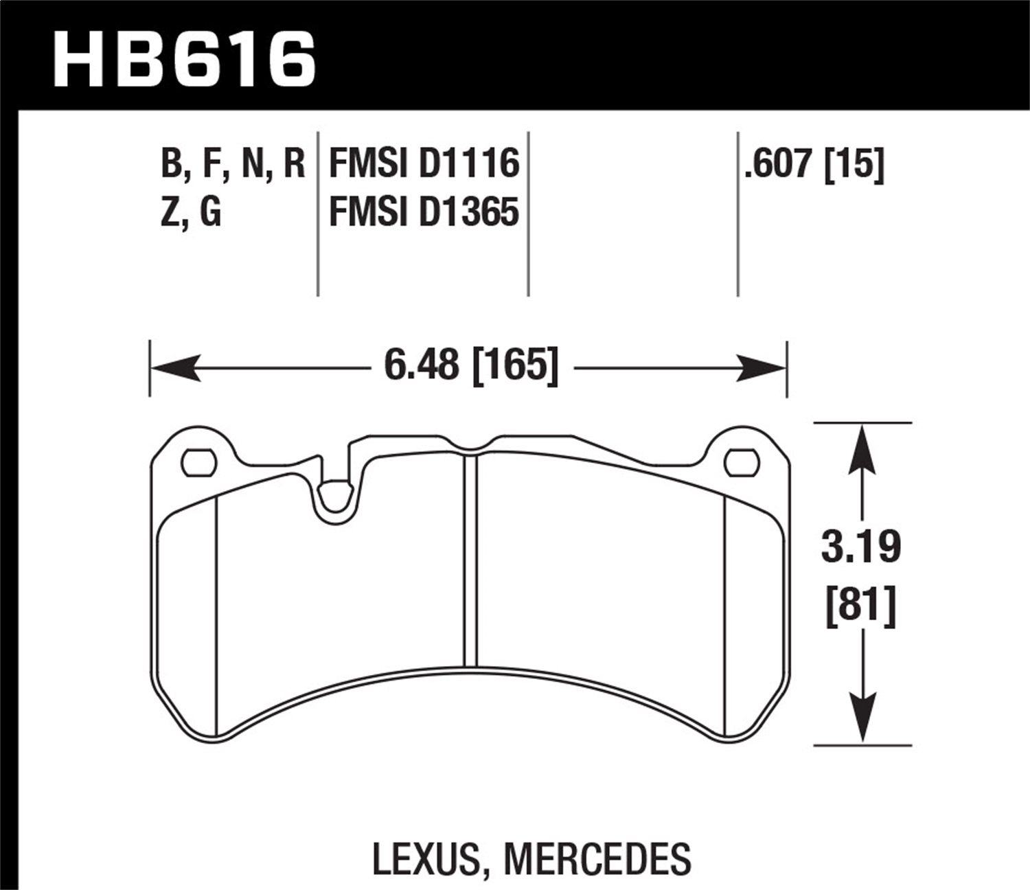 Hawk Performance HB616G.607 DTC-60 Disc Brake Pad