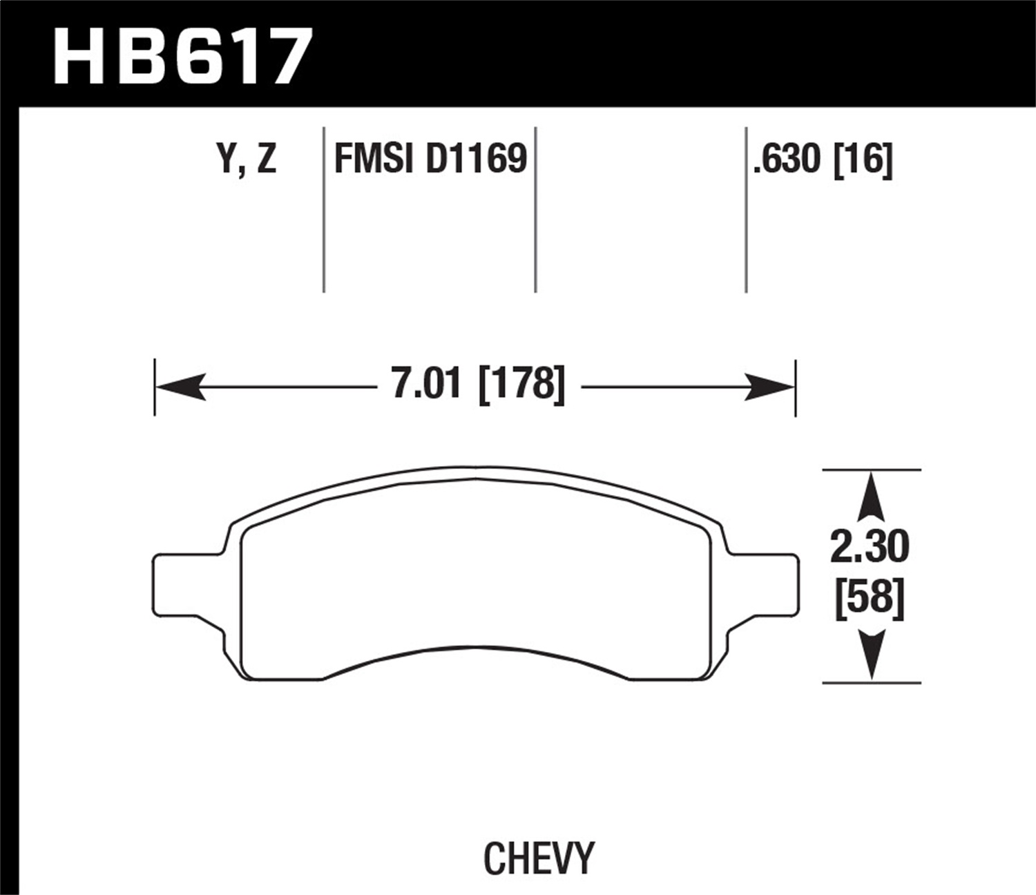 Hawk Performance HB617Y.630 LTS Disc Brake Pad