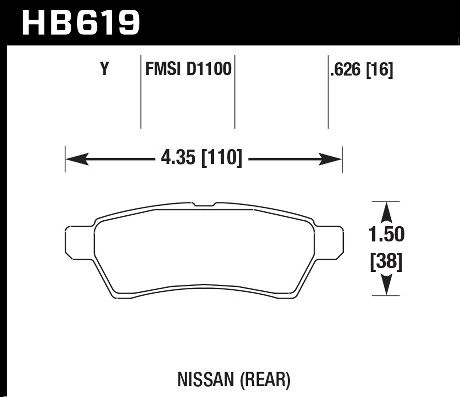 Hawk Performance HB619Y.626 LTS Disc Brake Pad