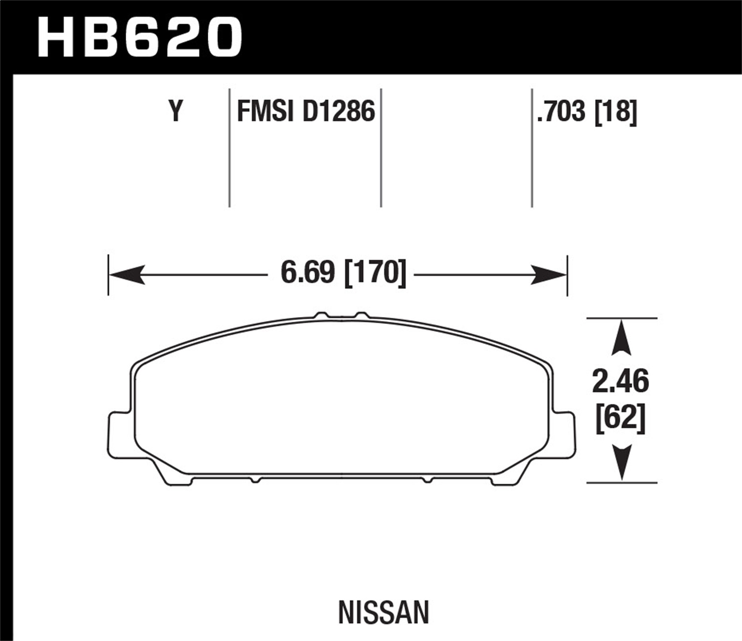 Hawk Performance HB620Y.703 LTS Disc Brake Pad Fits 06-15 Armada QX56 QX80 TITAN