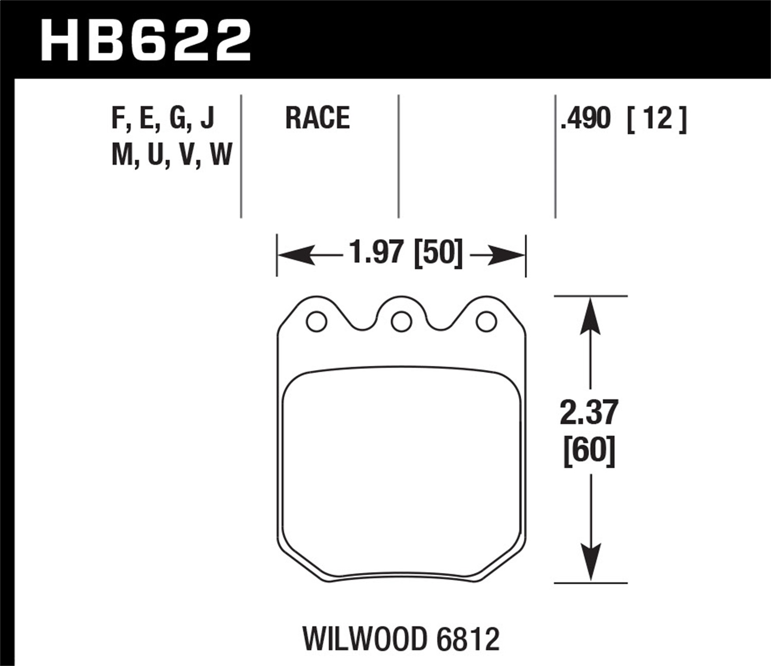 Hawk Performance HB622W.490 DTC-30 Disc Brake Pad