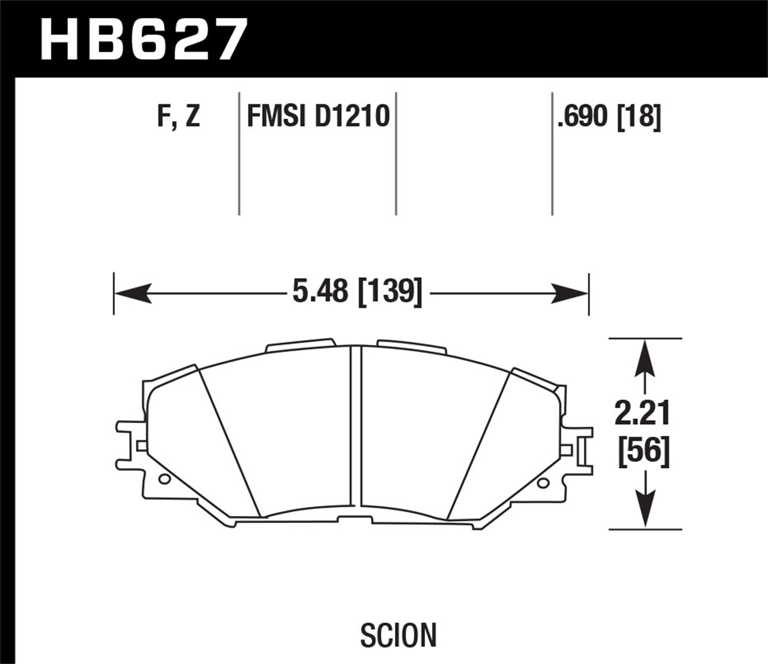 Hawk Performance HB627B.690 HPS 5.0 Disc Brake Pad