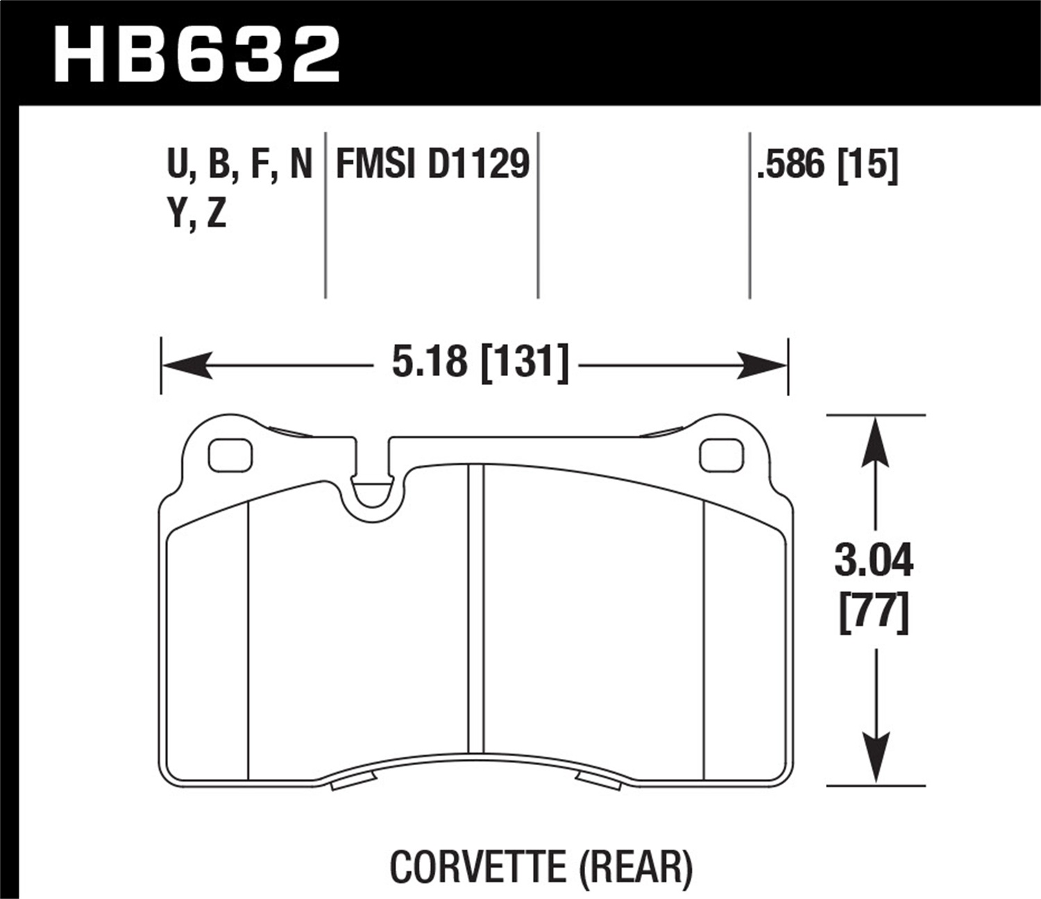 Hawk Performance HB632Z.586 Performance Ceramic Disc Brake Pad
