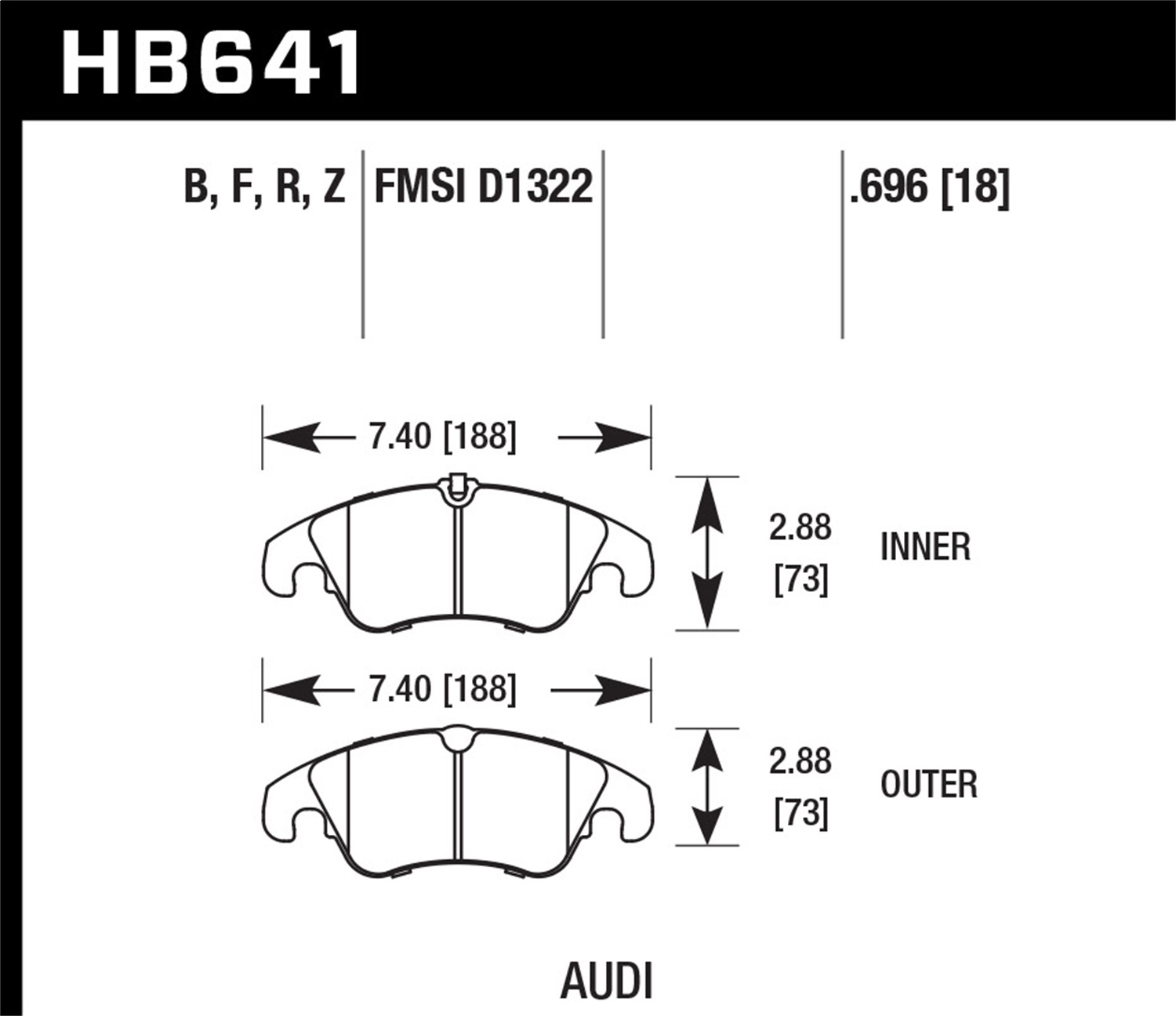 Hawk Performance HB641Z.696 Performance Ceramic Disc Brake Pad