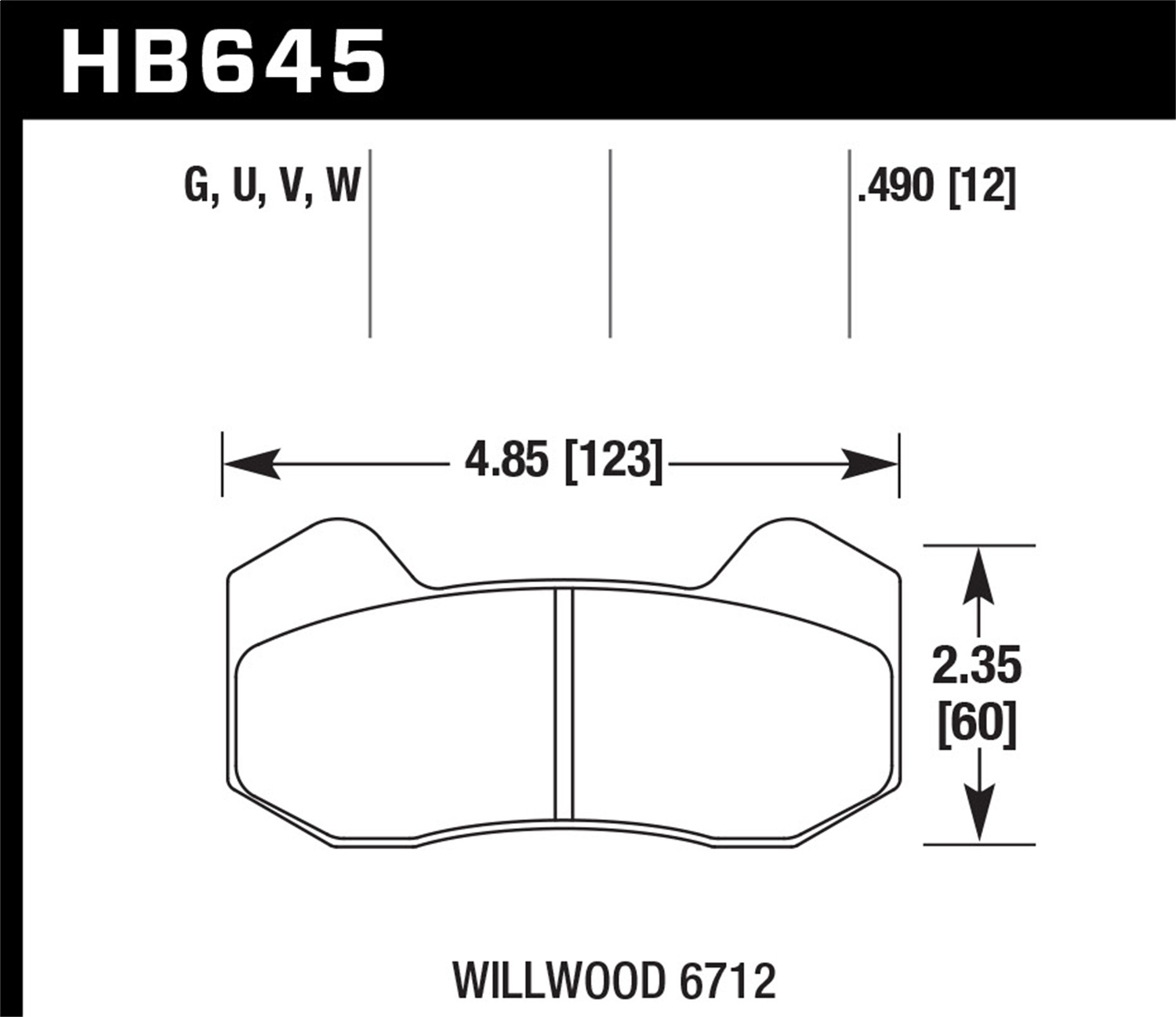 Hawk Performance HB645G.490 DTC-60 Disc Brake Pad