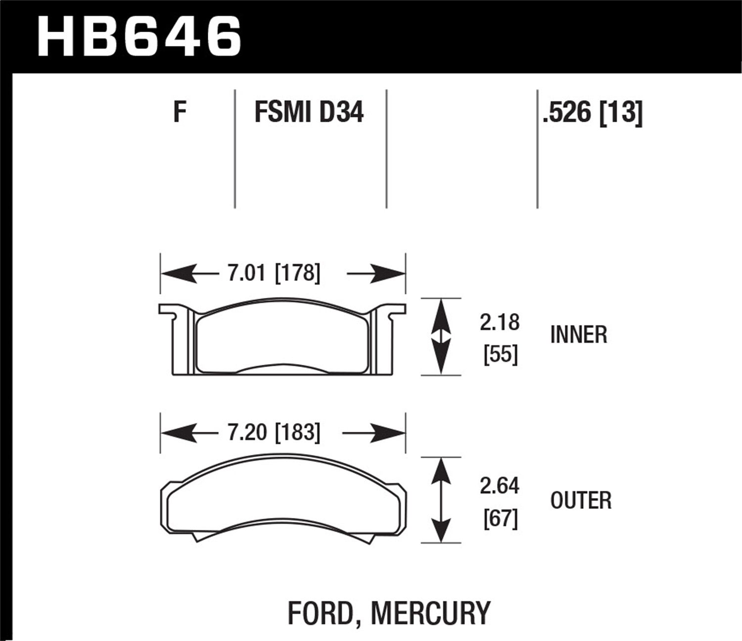Hawk Performance HB646F.526 HPS Disc Brake Pad