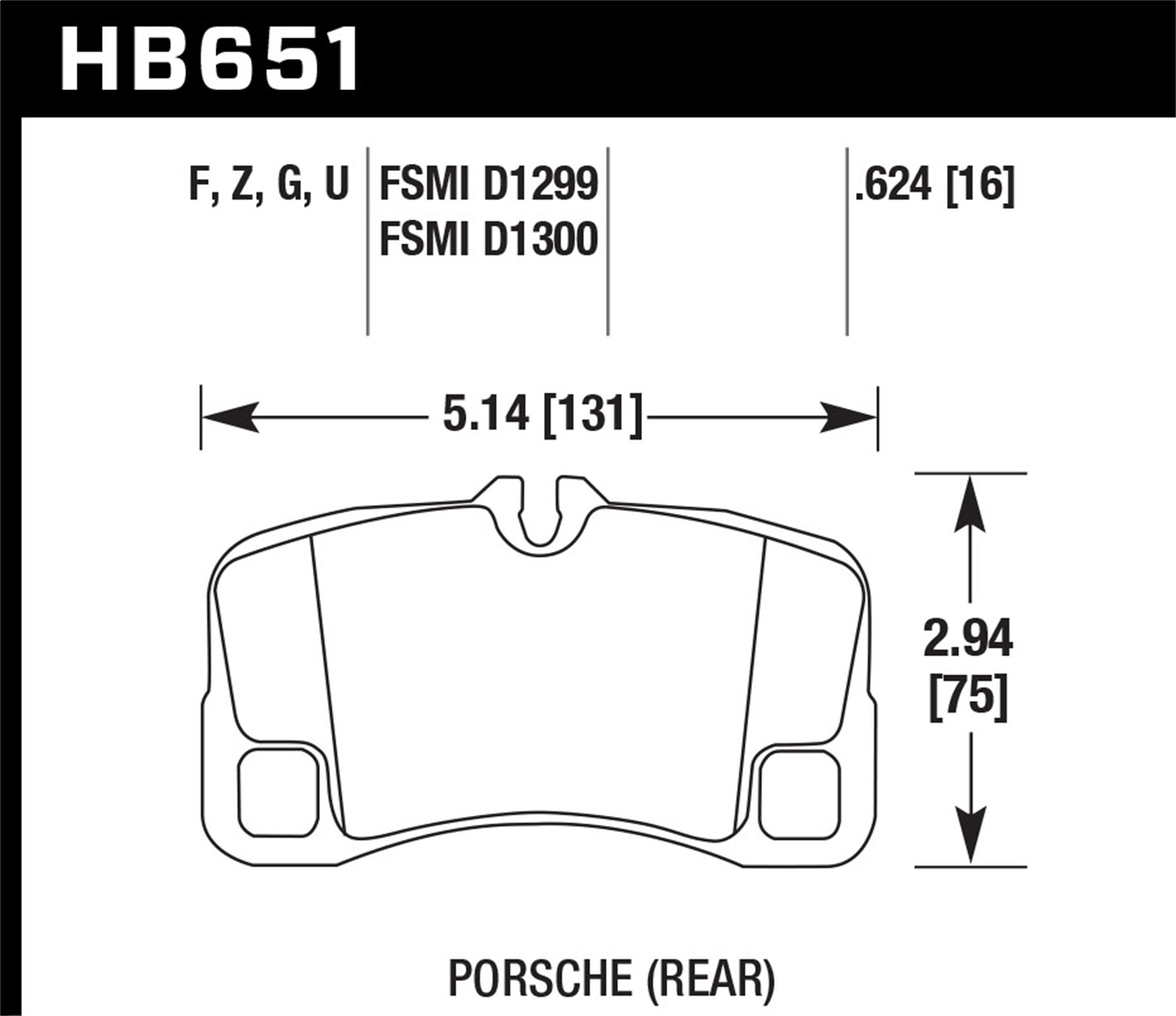 Hawk Performance HB651F.624 HPS Disc Brake Pad Fits 07-13 911