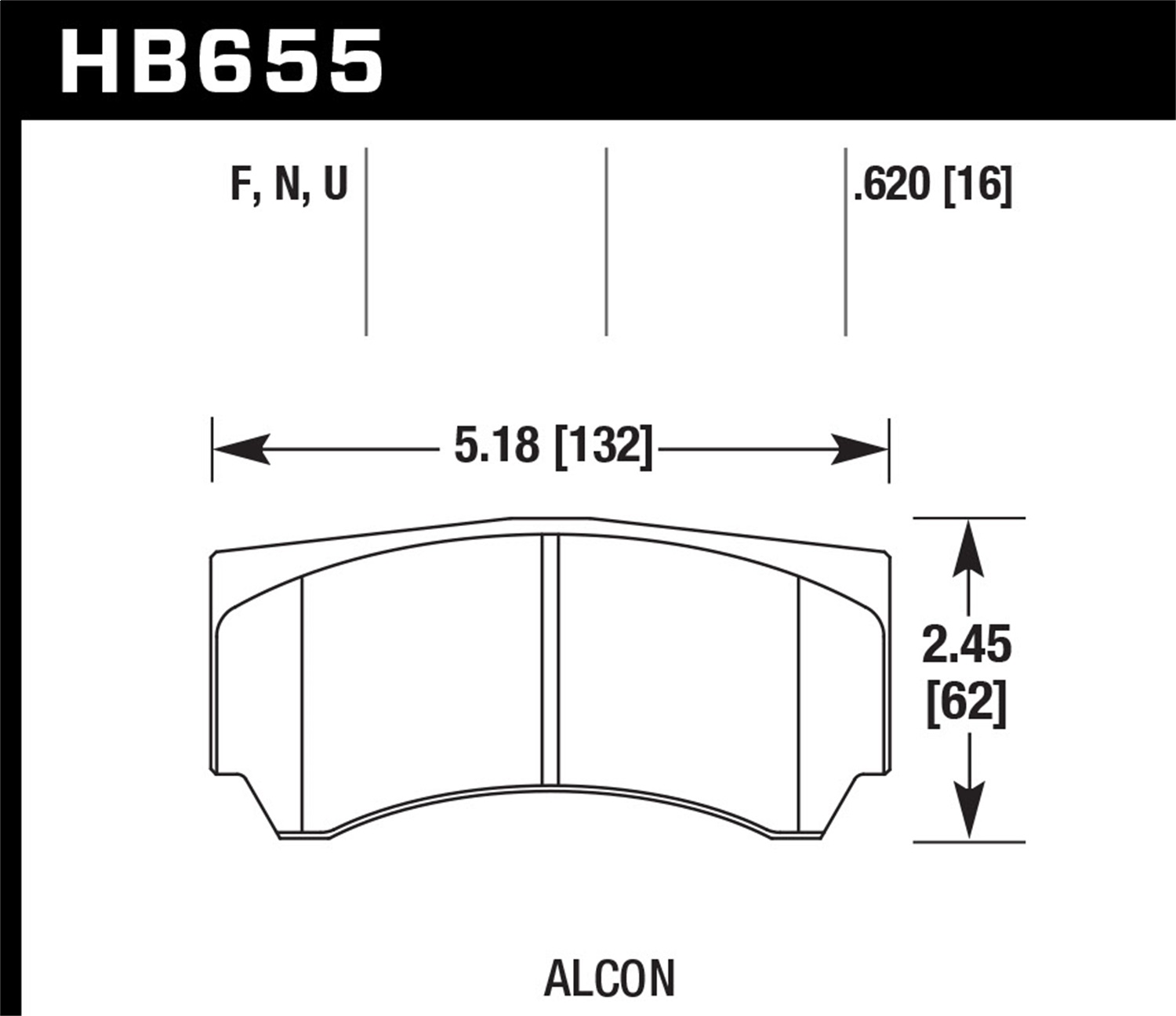 Hawk Performance HB655N.620 HP Plus Disc Brake Pad