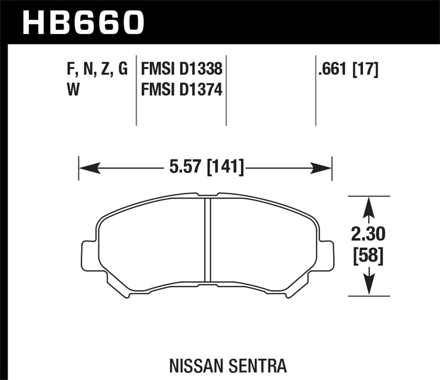 Hawk Performance HB660F.661 HPS Disc Brake Pad