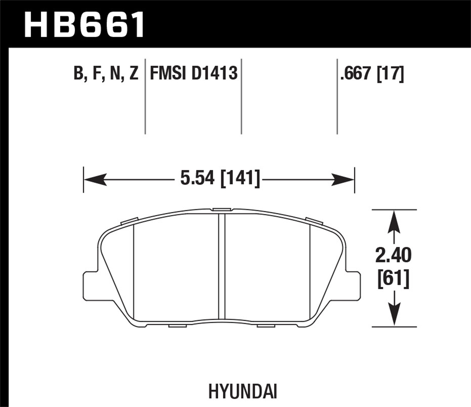 Hawk Performance HB661N.667 HP Plus Disc Brake Pad