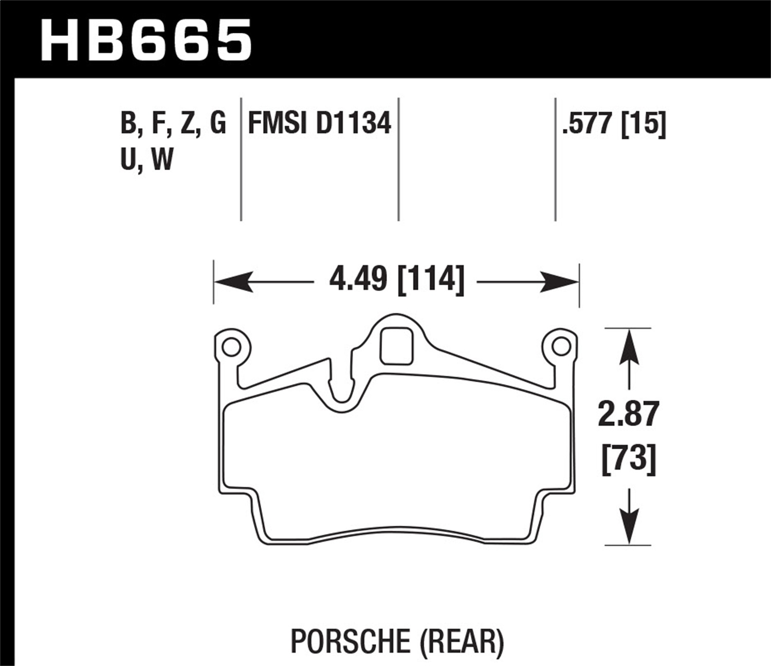 Hawk Performance HB665G.577 DTC-60 Disc Brake Pad