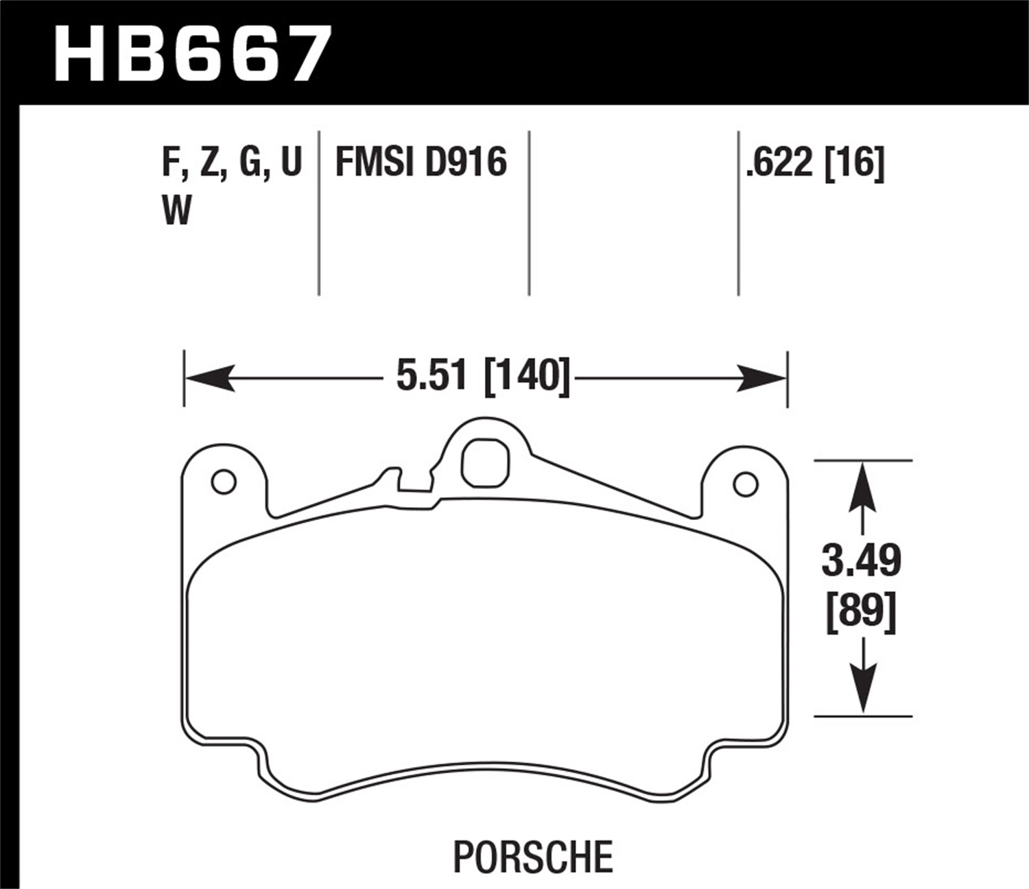 Hawk Performance HB667F.622 HPS Disc Brake Pad Fits 99-12 911