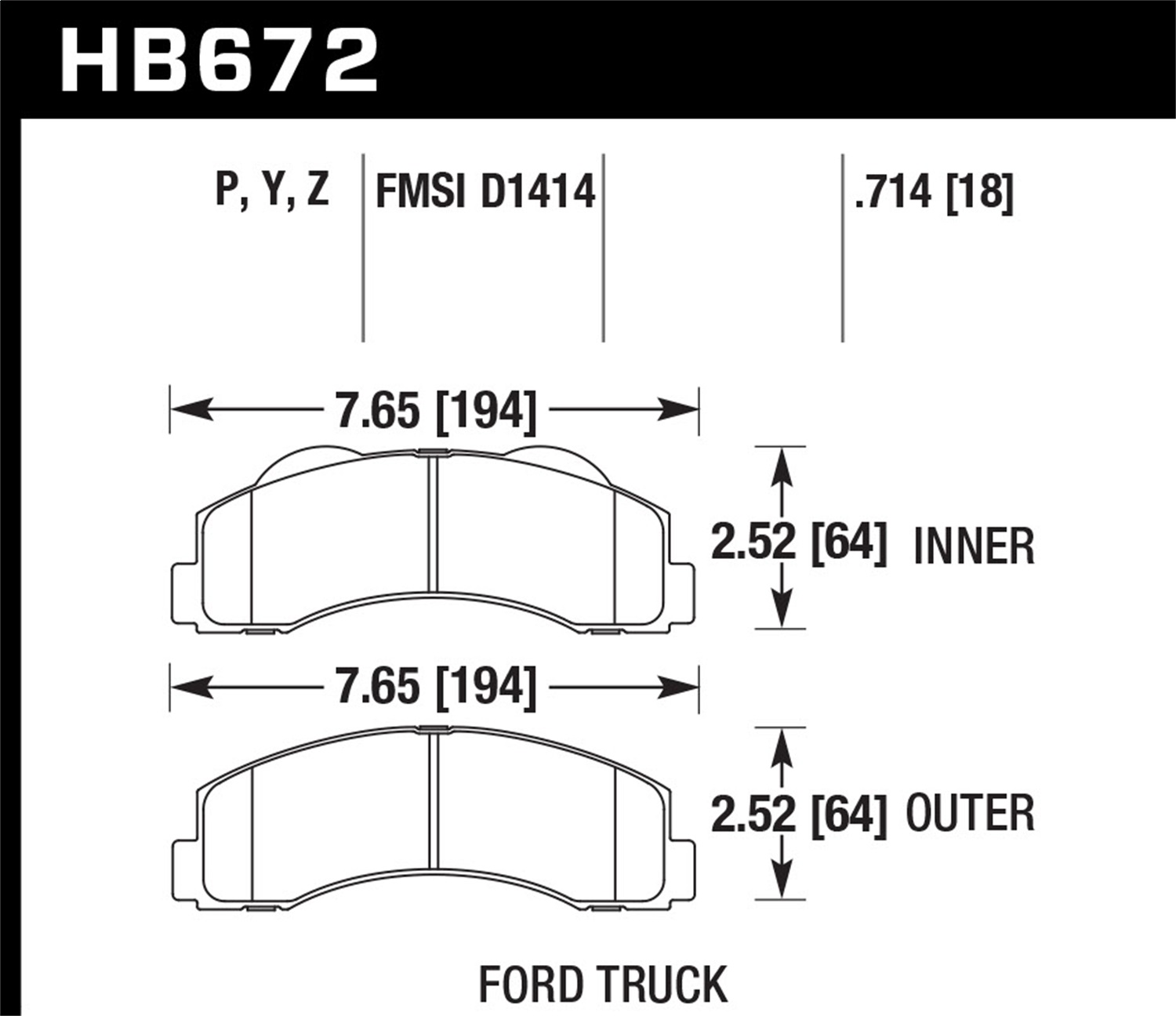 Hawk Performance HB672Z.714 Performance Ceramic Disc Brake Pad