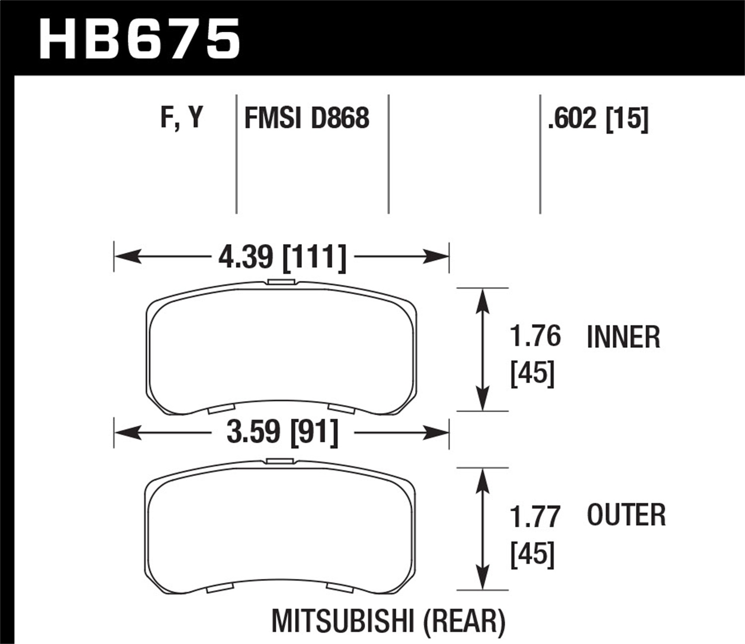 Hawk Performance HB675F.602 HPS Disc Brake Pad