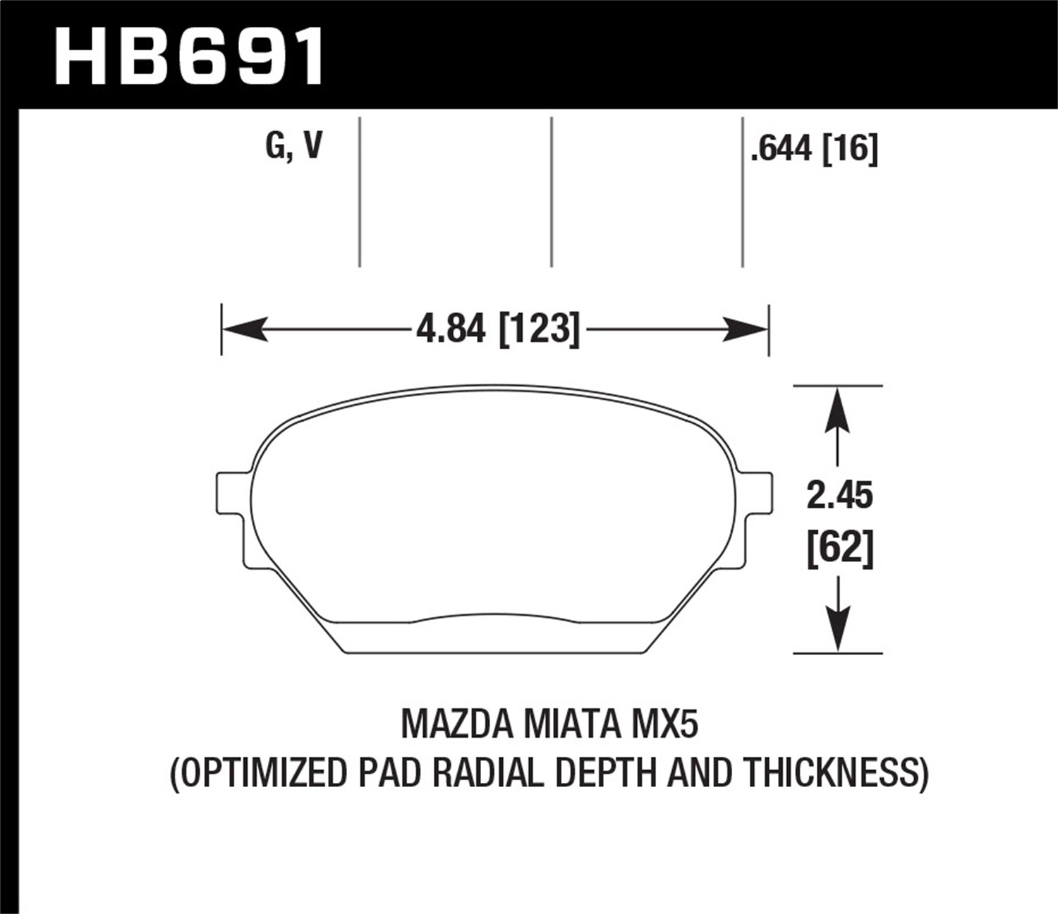 Hawk Performance HB691G.644 DTC-60 Disc Brake Pad Fits 06-14 MX-5 Miata