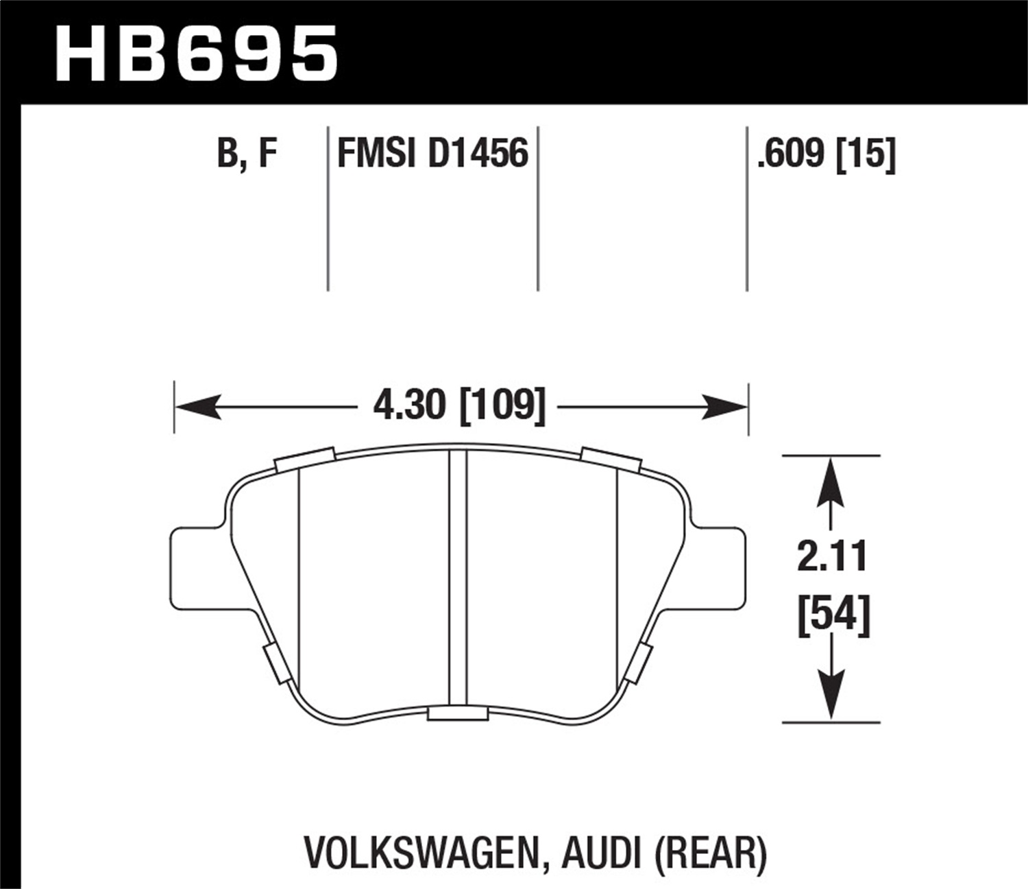 Hawk Performance HB695B.609 HPS 5.0 Disc Brake Pad