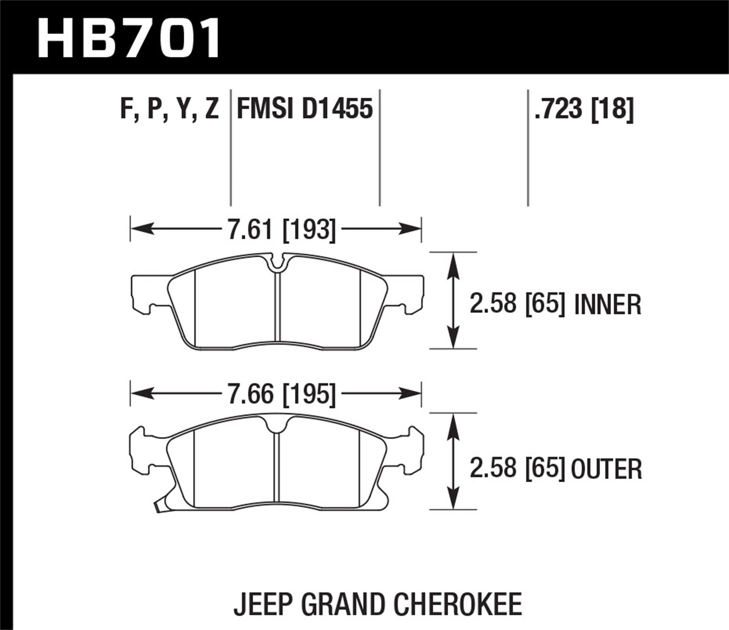 Hawk Performance HB701Y.723 Disc Brake Pads - Front