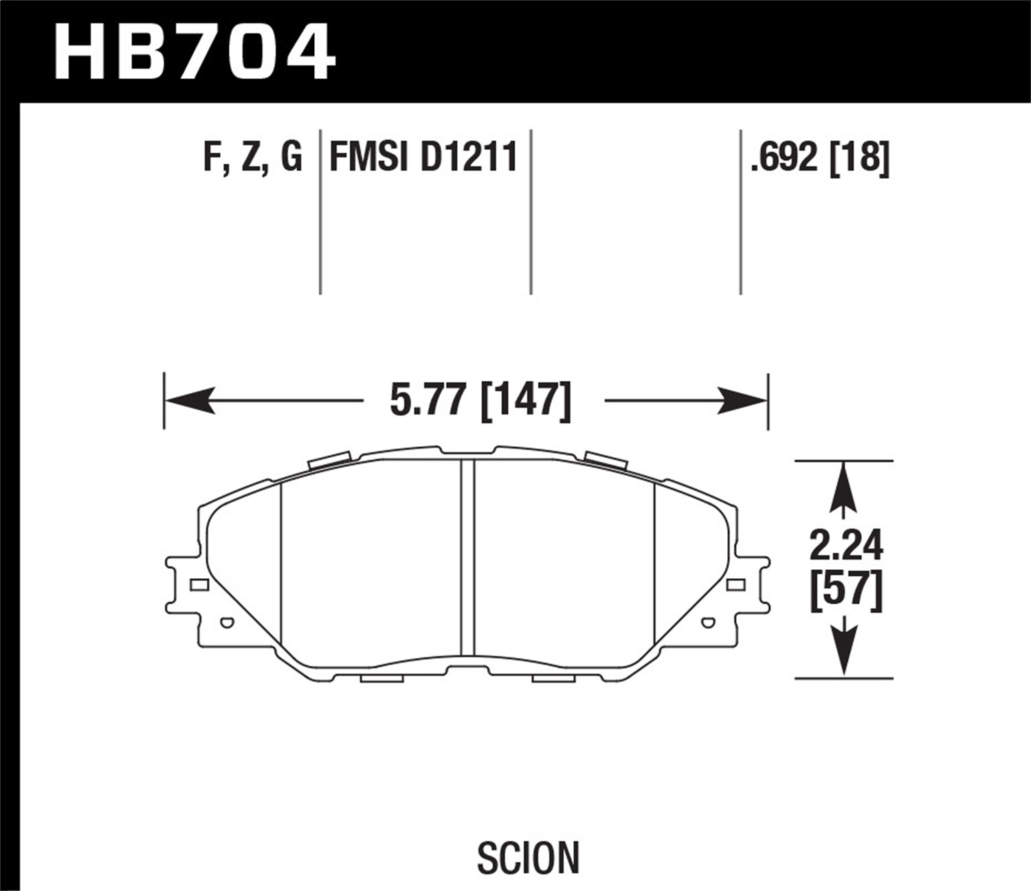 Hawk Performance HB704Z.692 Performance Ceramic Disc Brake Pad