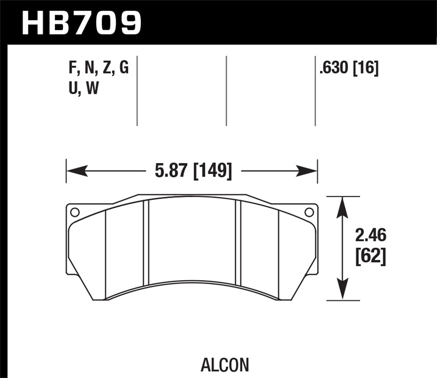 Hawk Performance HB709F.630 HPS Disc Brake Pad