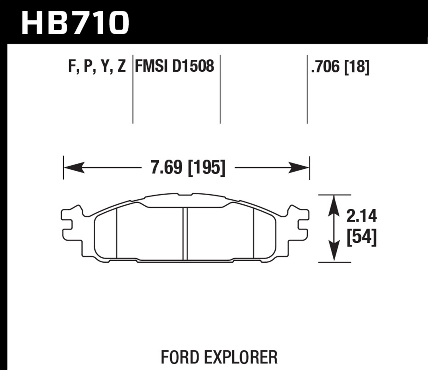 Hawk Performance HB710F.706 HPS Disc Brake Pad