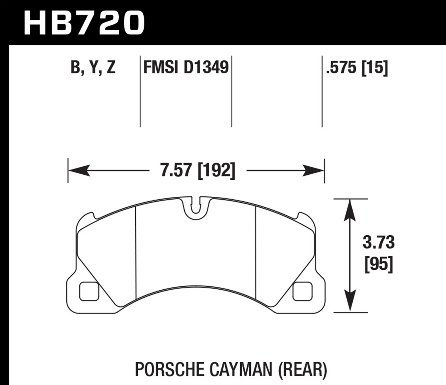 Hawk Performance HB720B.575 HPS 5.0 Disc Brake Pad Fits Cayenne Panamera Touareg