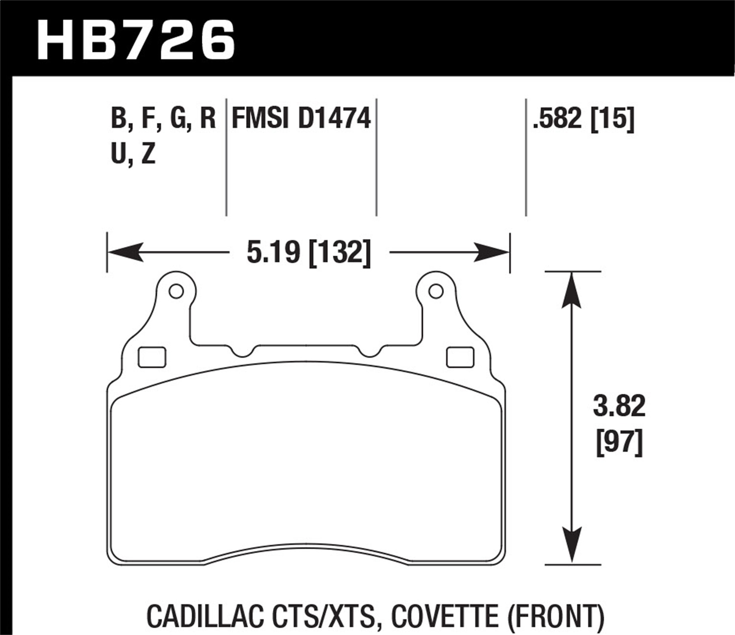 Hawk Performance HB726Z.582 Performance Ceramic Disc Brake Pad